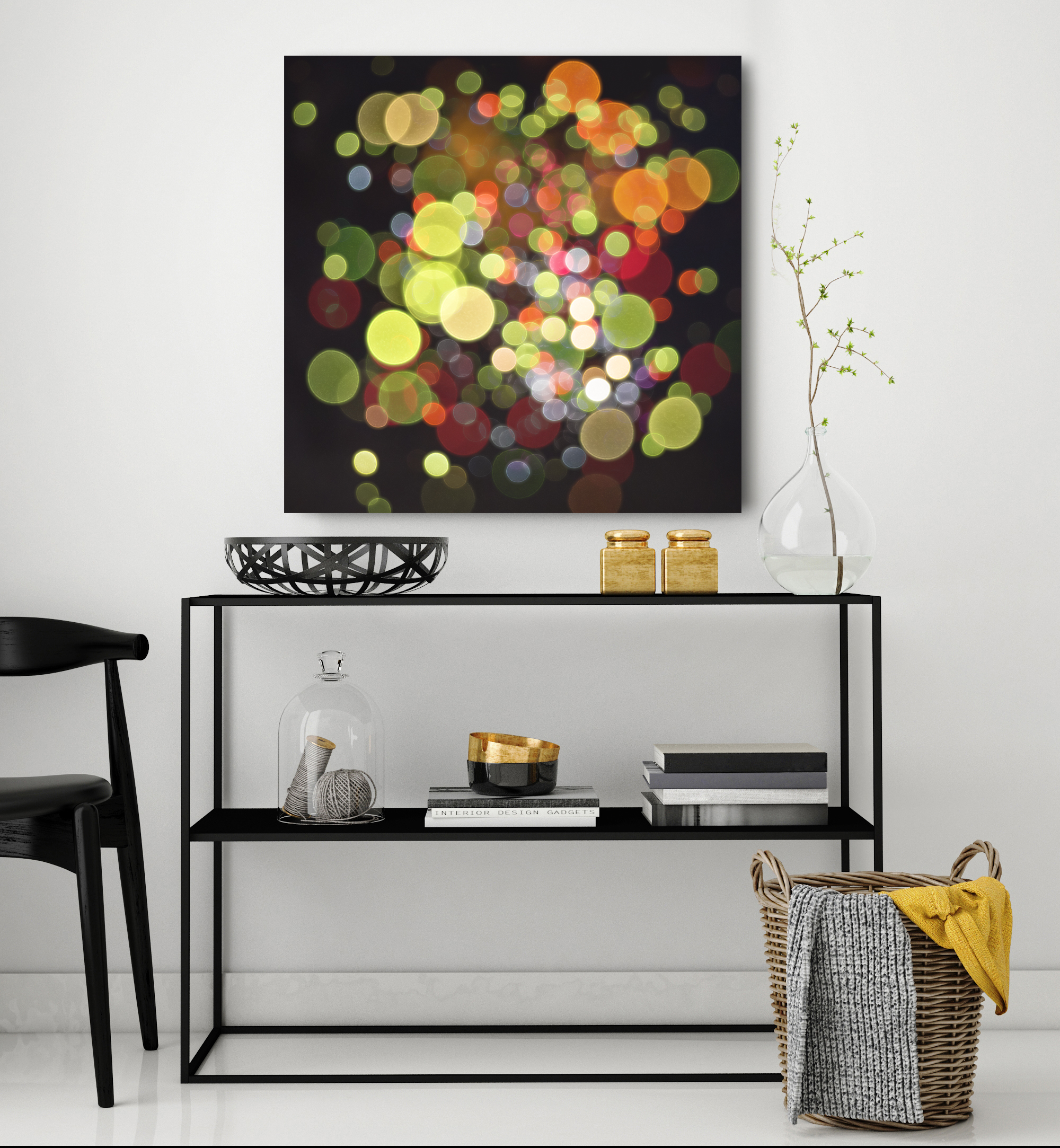 Mock,up,poster,frame,in,hipster,interior,background,,3d,render,