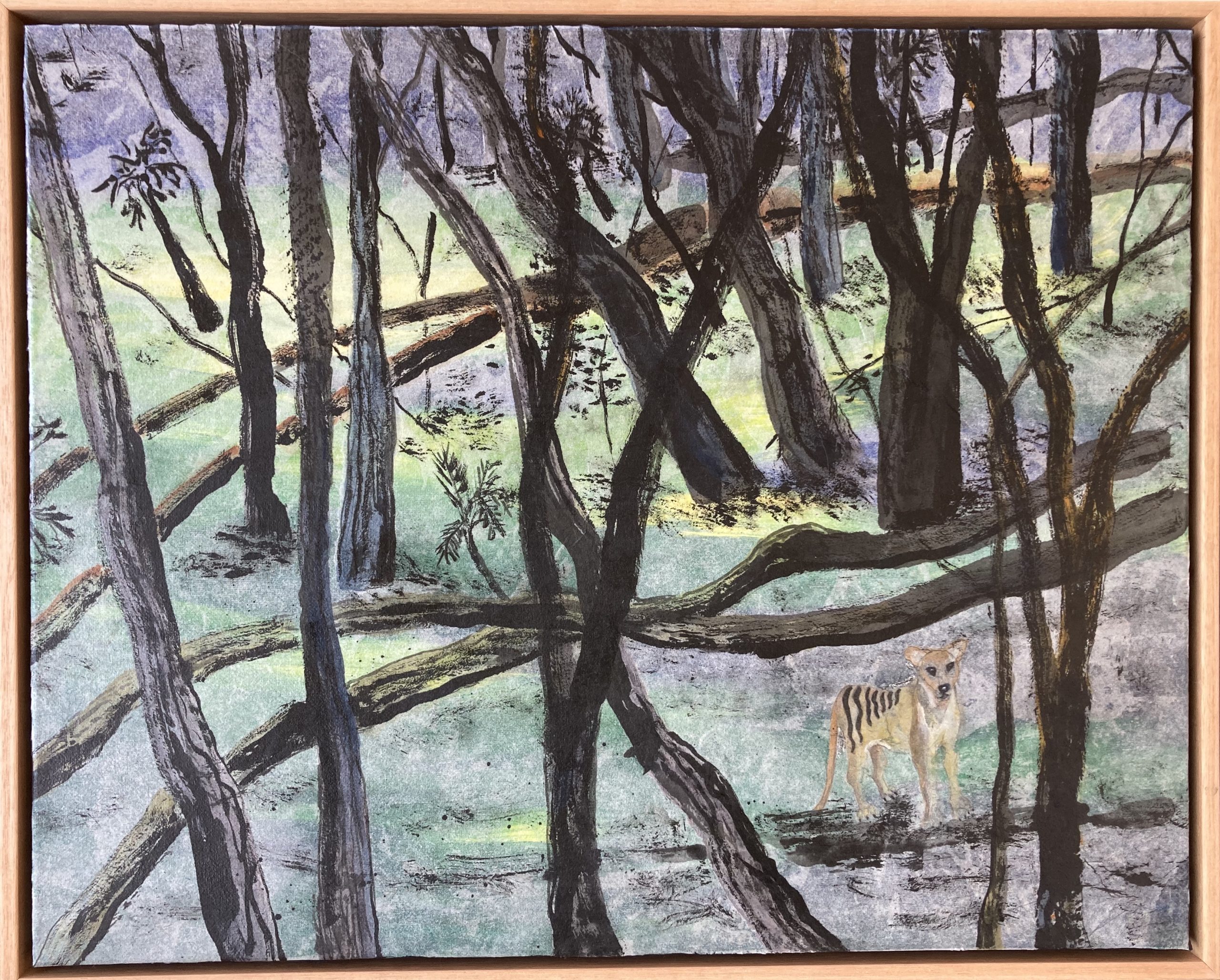 Lyn Graham Once Were Tigers Mixed Media 41x51 Frame