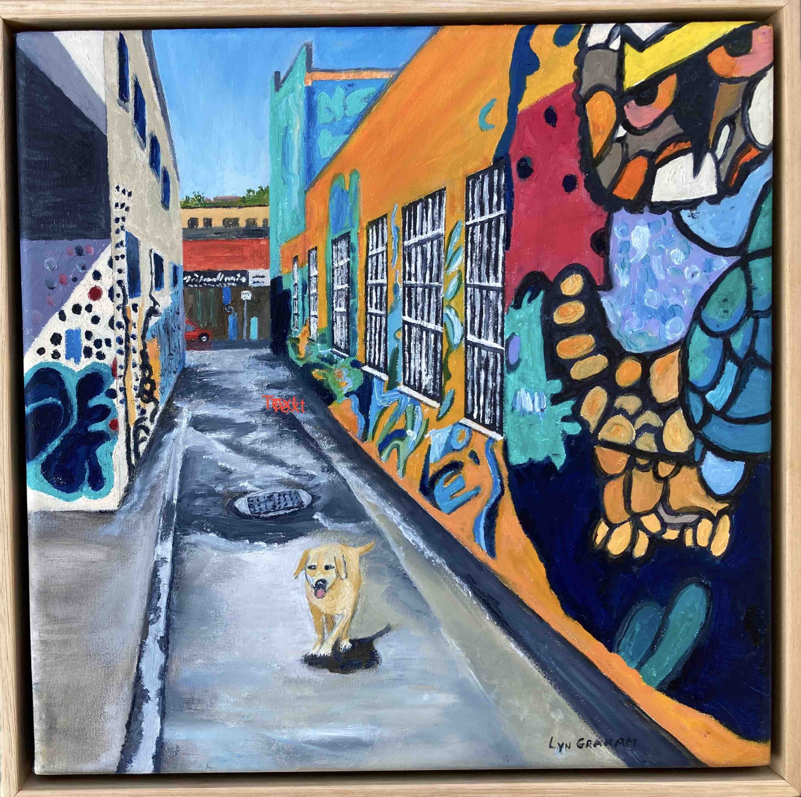 Lyn Graham Ahepa Alley Oil On Canvas 31x31 Frame Web