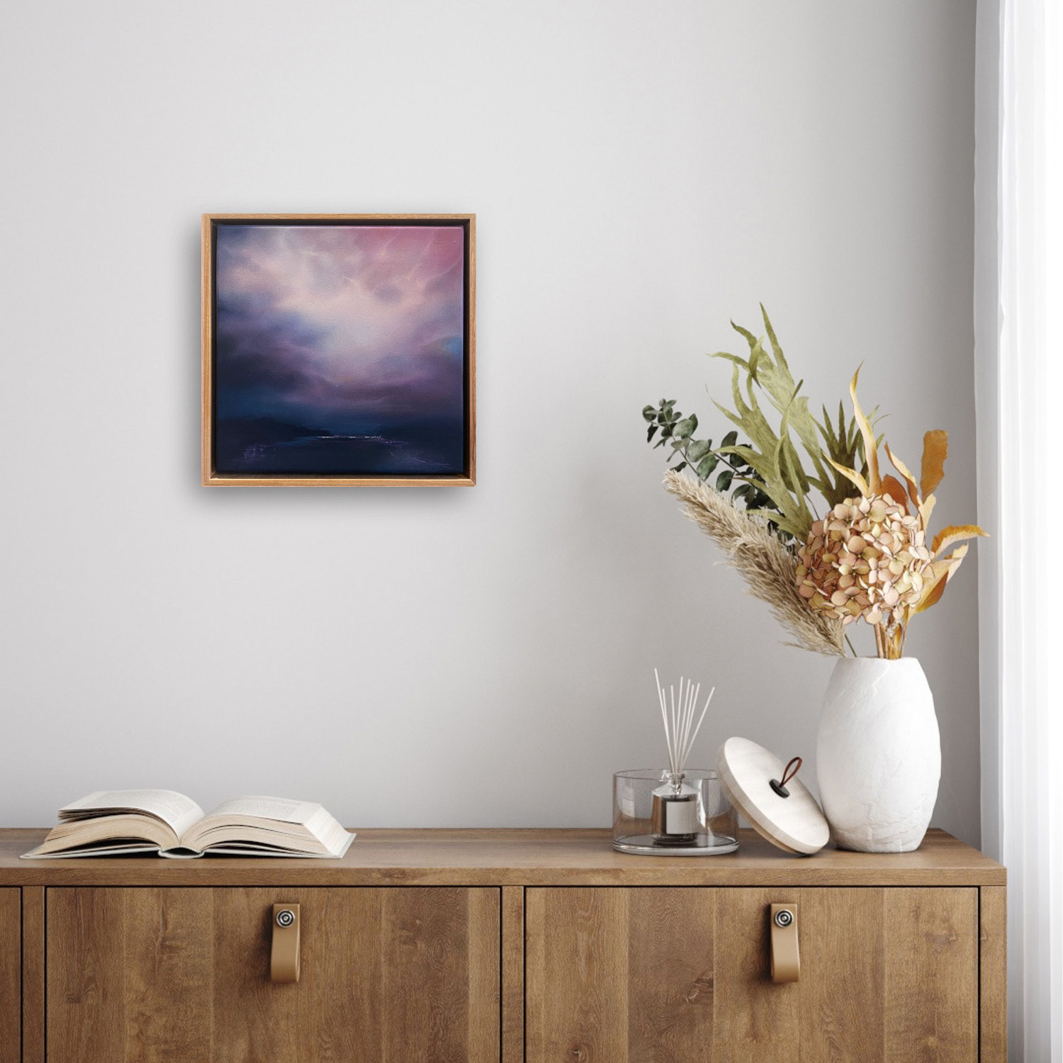 She Ran Away In Her Sleep Over Credenza With Dried Flowers