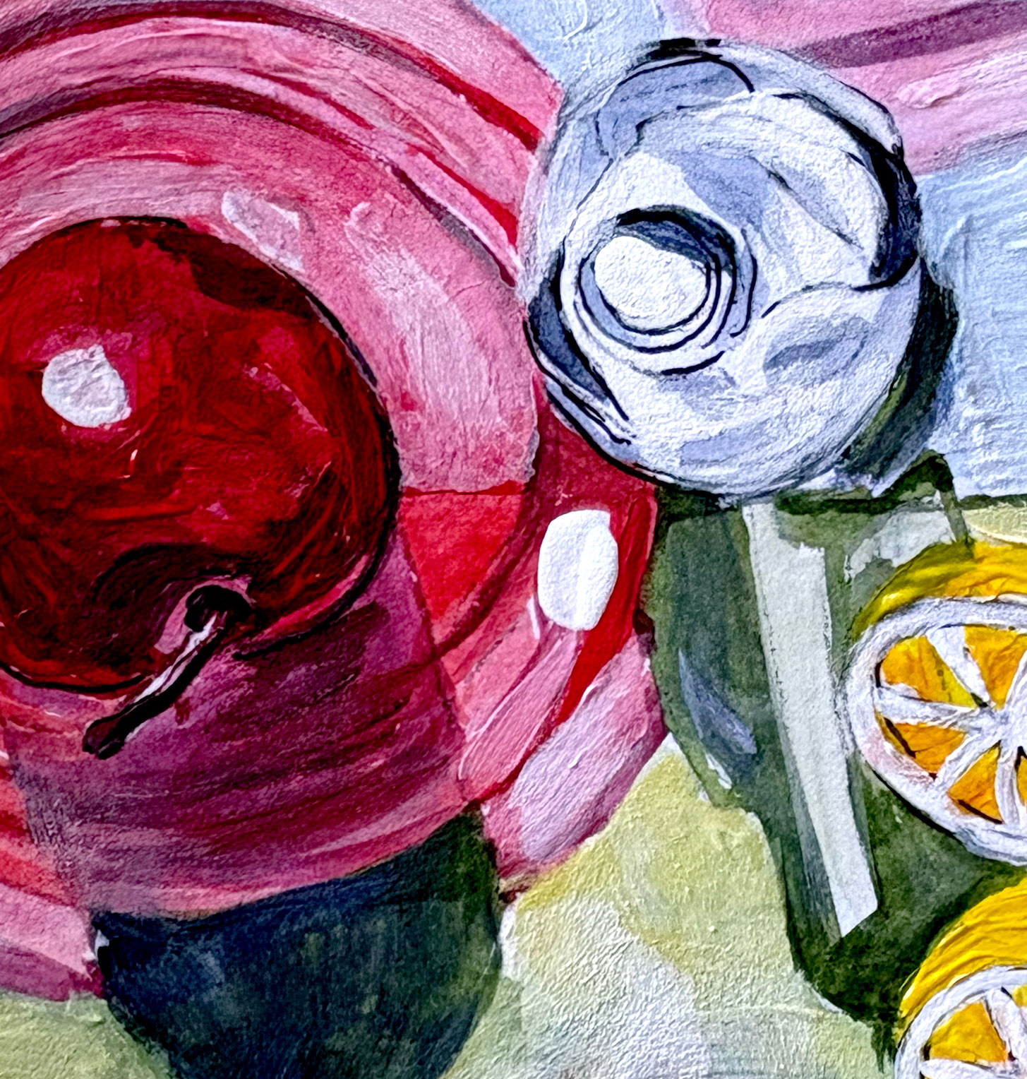 Tiny Treasure Apple Lemon Still Life Close Up Zoom