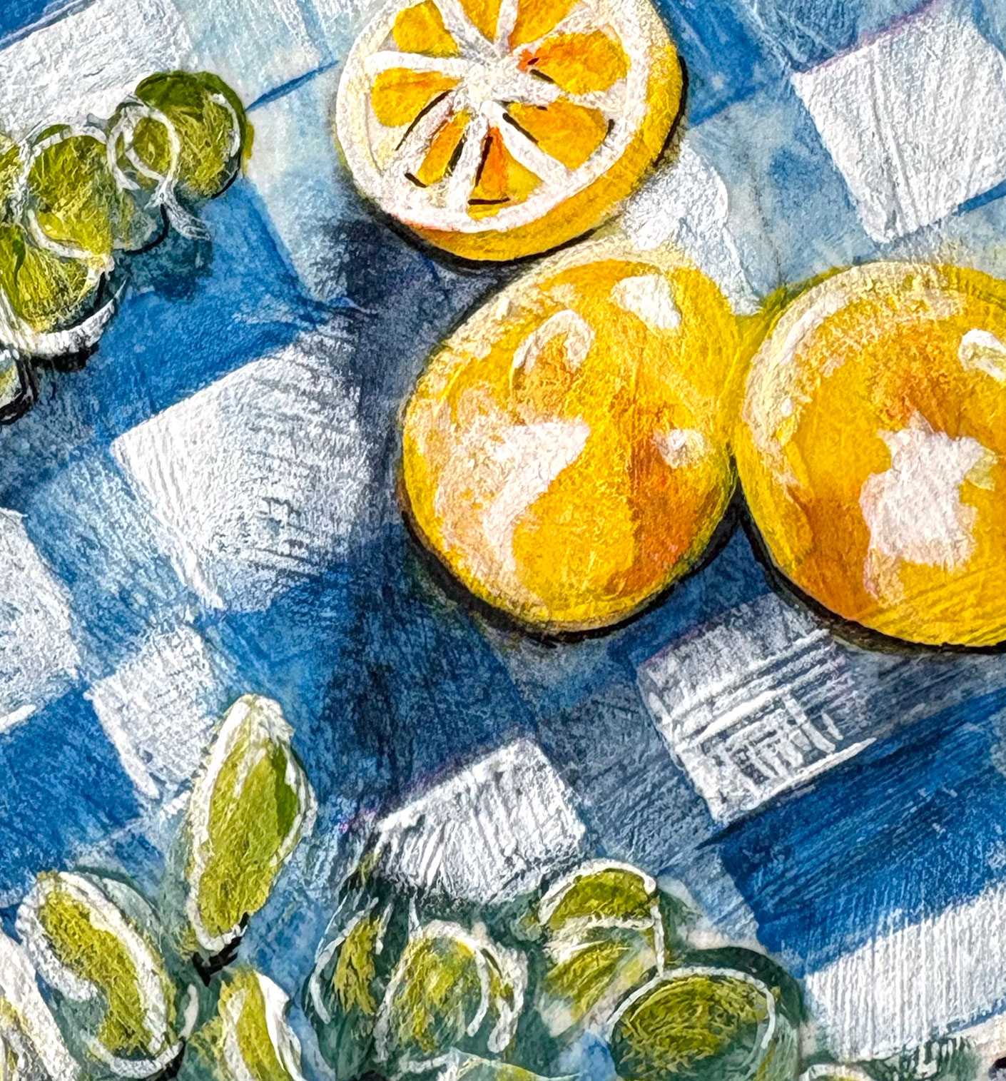 Tiny Treasure Lemon Checker Close Up Zoom