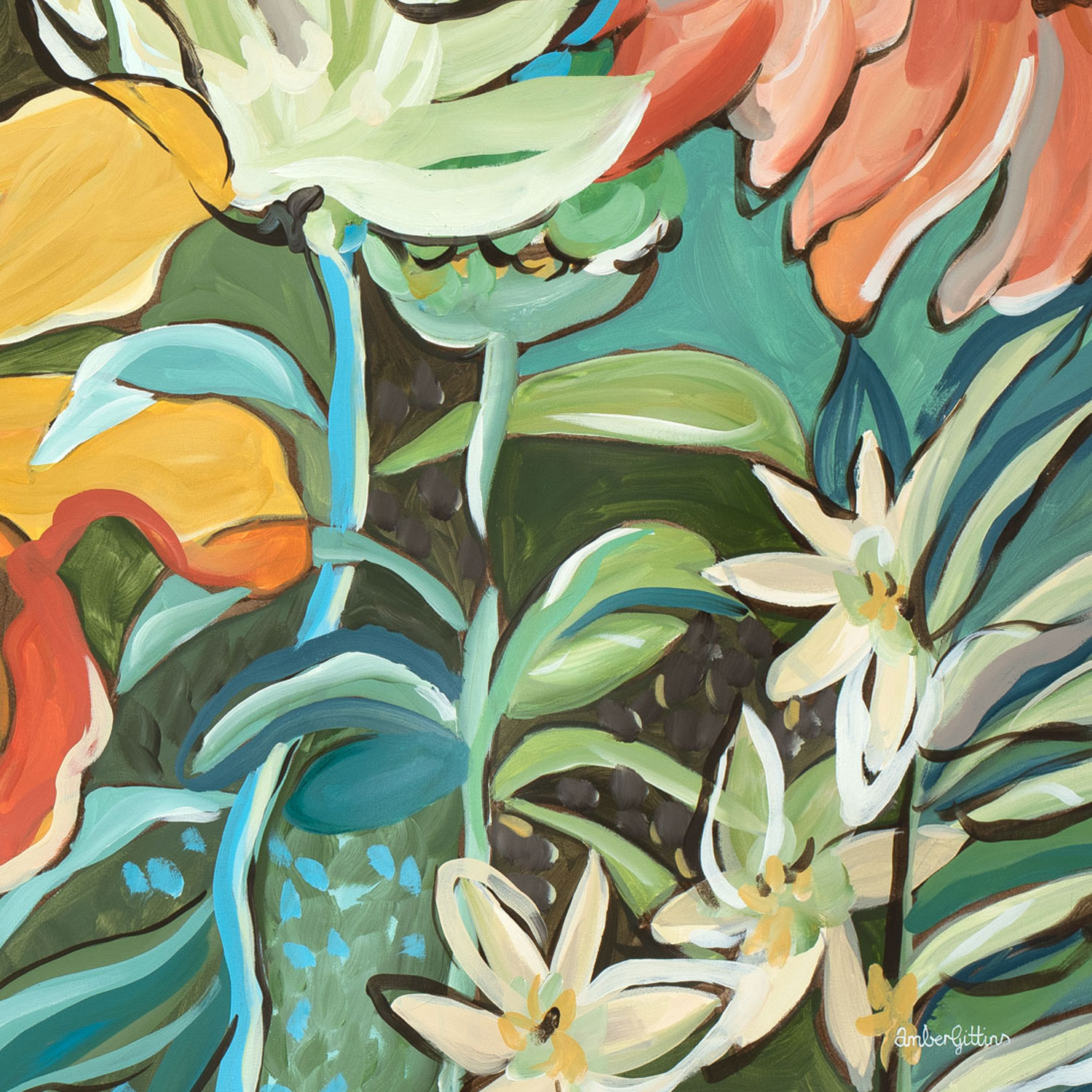 Australian Botanical Original Art By Amber Gittins Signature