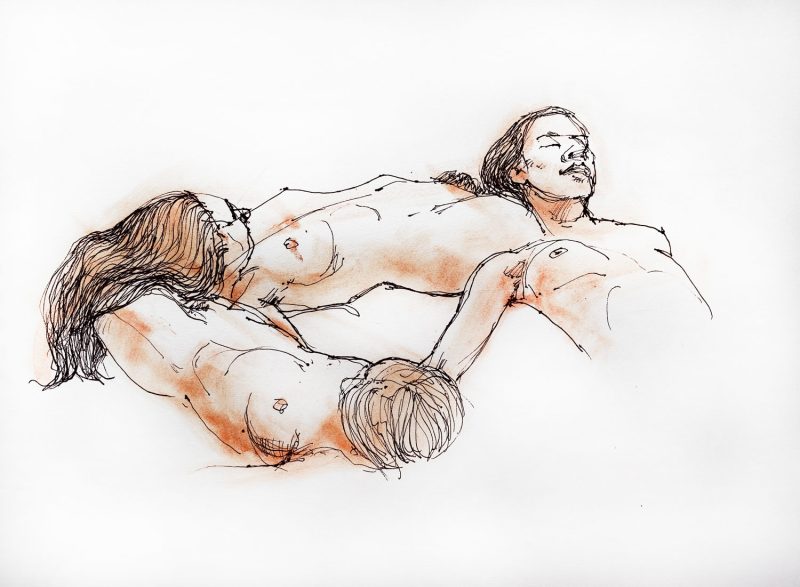 Three Female Nudes reclining
