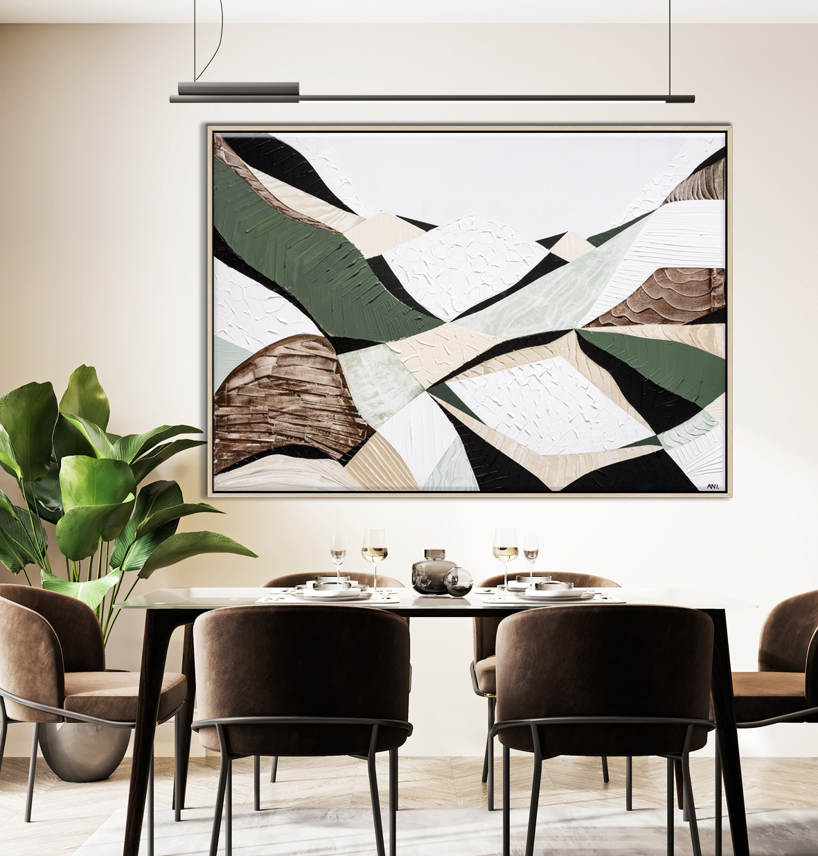 Modern Bright White Room Interior With Contemporary Table And St