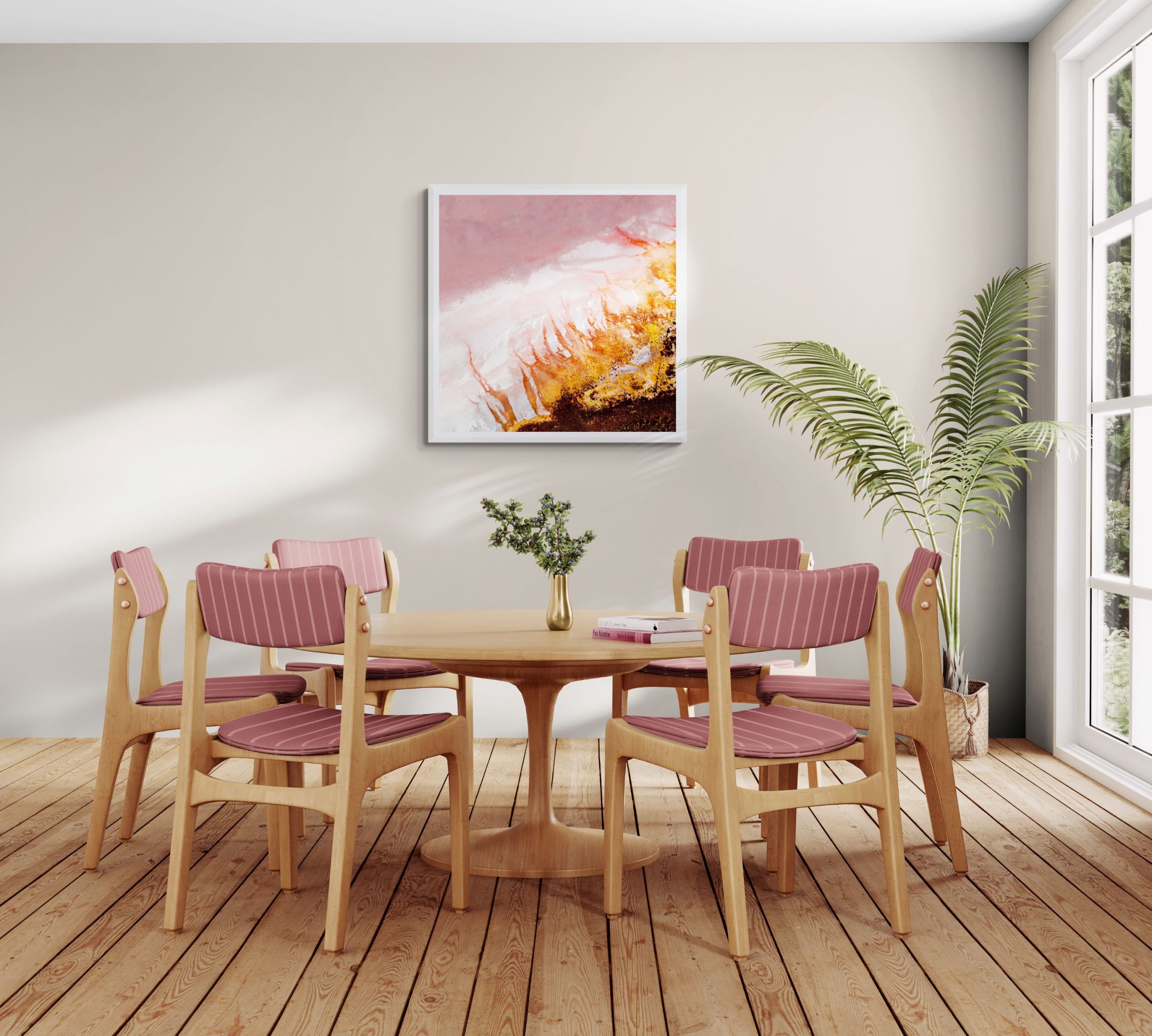Dining Room With A Tropical Plant