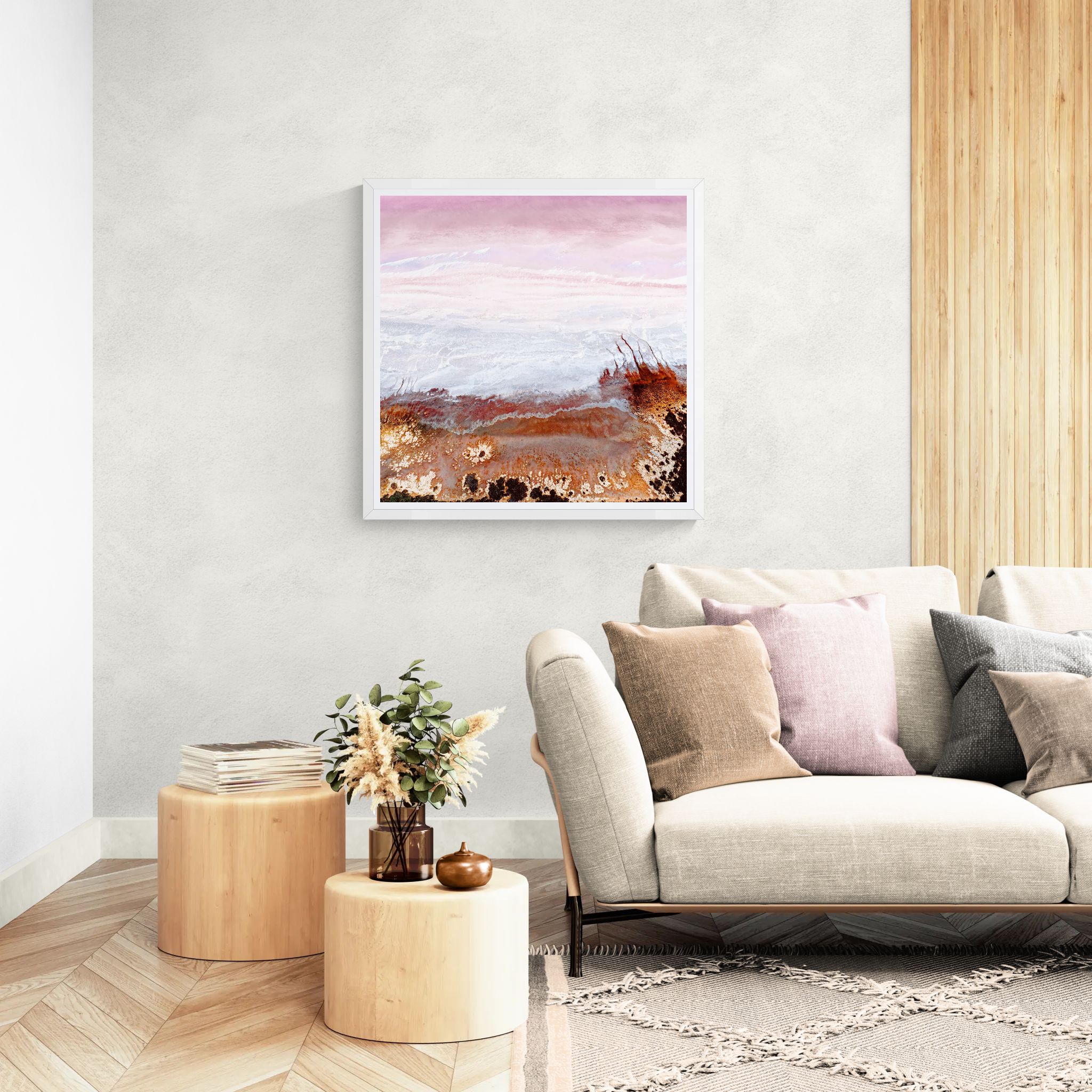 Modern Living Room With Wooden Accents