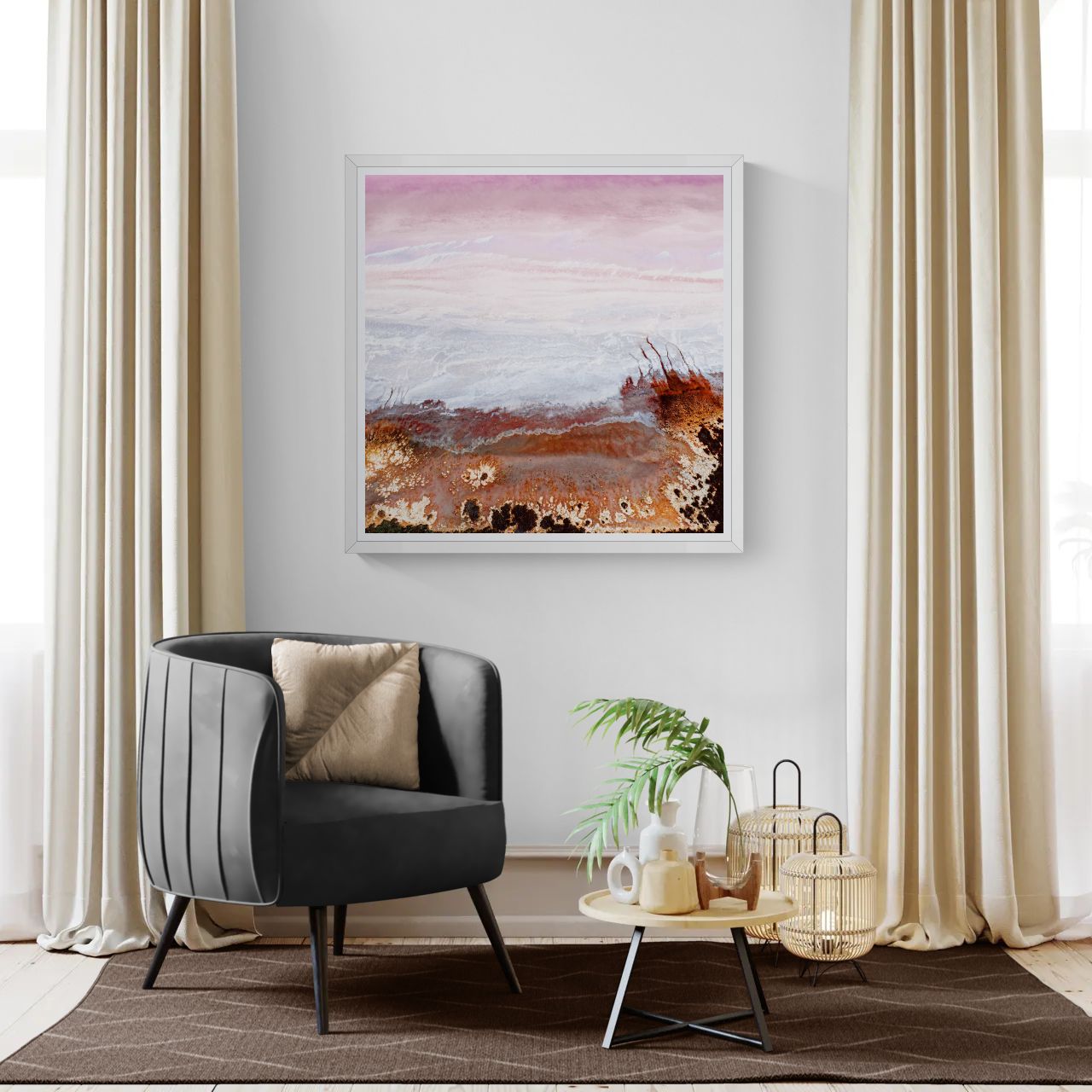 Elegant Living Room With A Comfy Armchair