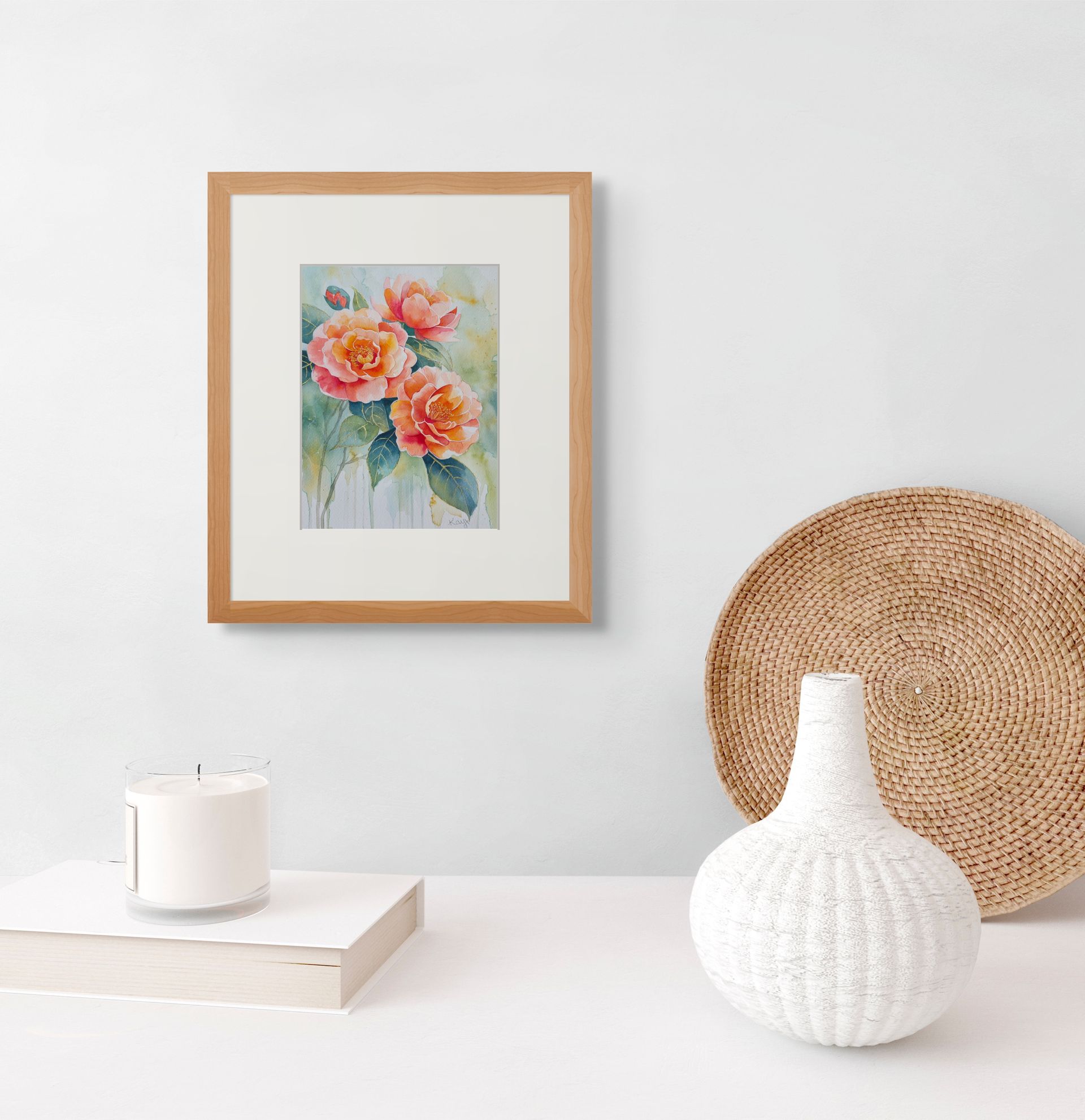 Sunlit Camelias Medium