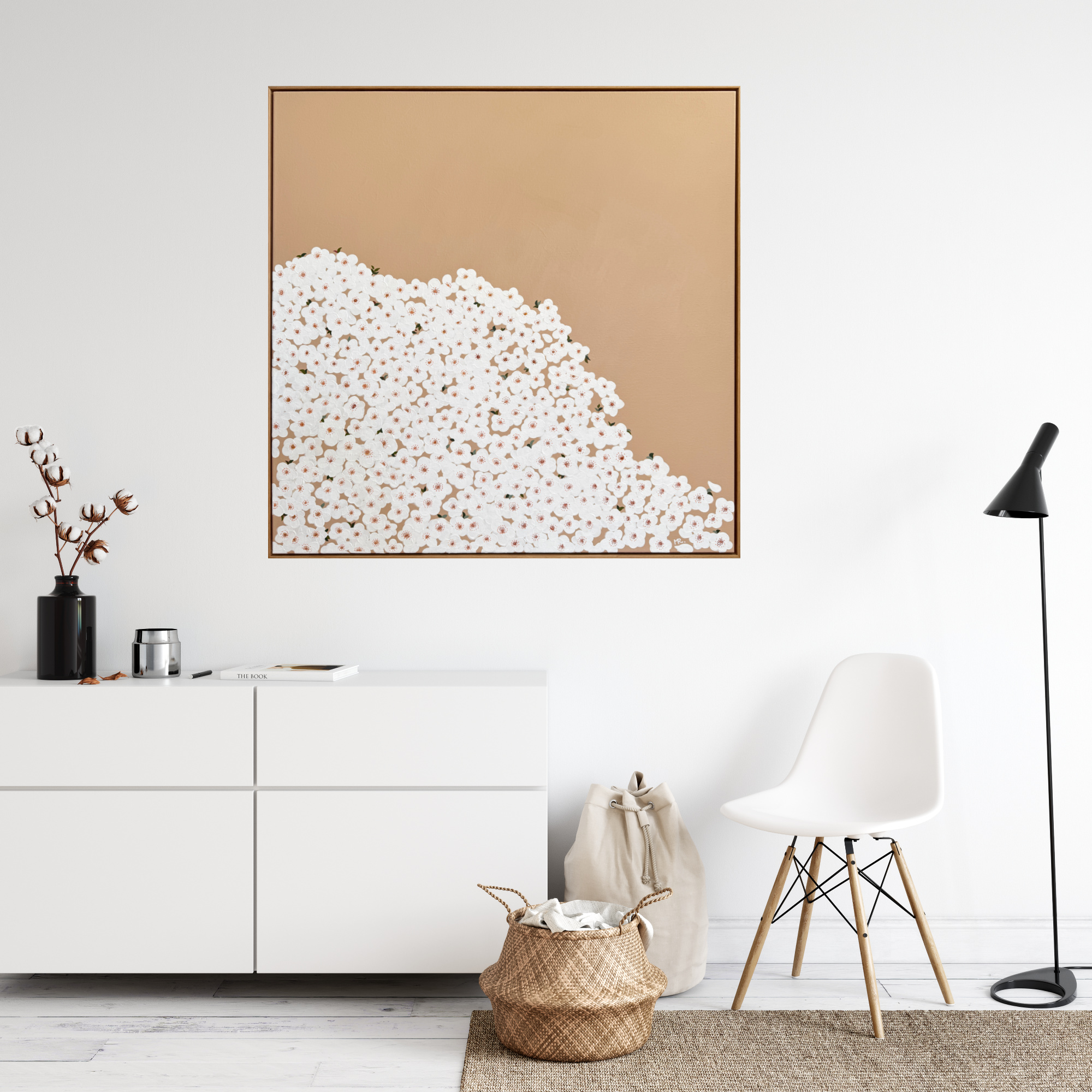 Min Ray Minimalist Flowers Interior Cherry Blossom No.1 Minimalist Art Interior Insitsu 1