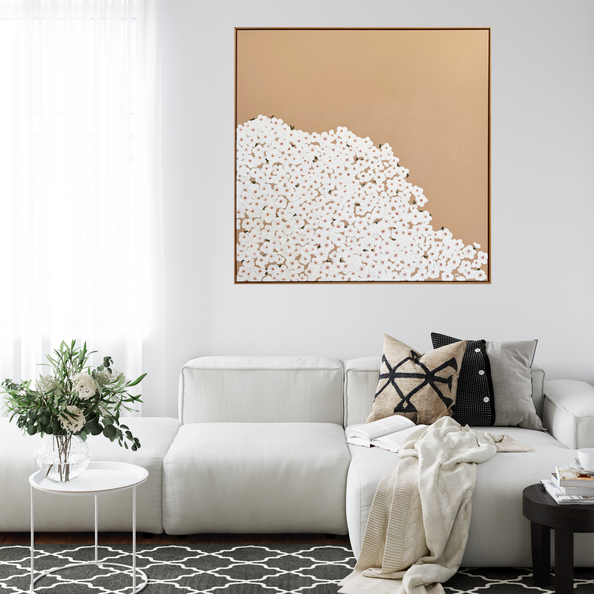 Min Ray Minimalist Flowers Interior Cherry Blossom No.1 Minimalist Art Interior Insitsu 2
