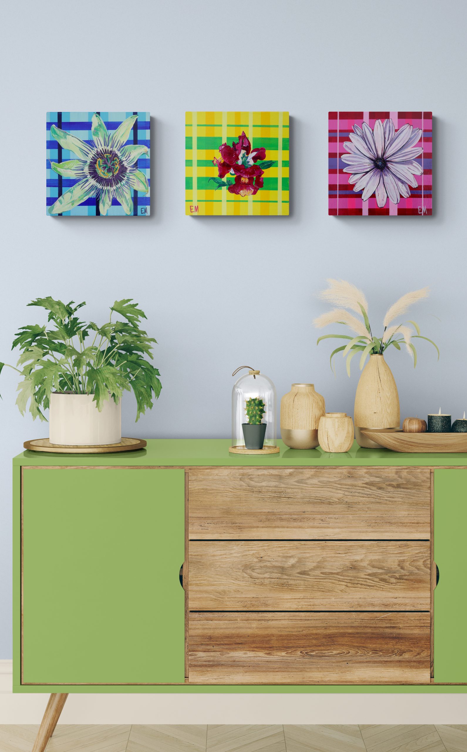 Cabinet With Plants And Wooden Ornaments (4)