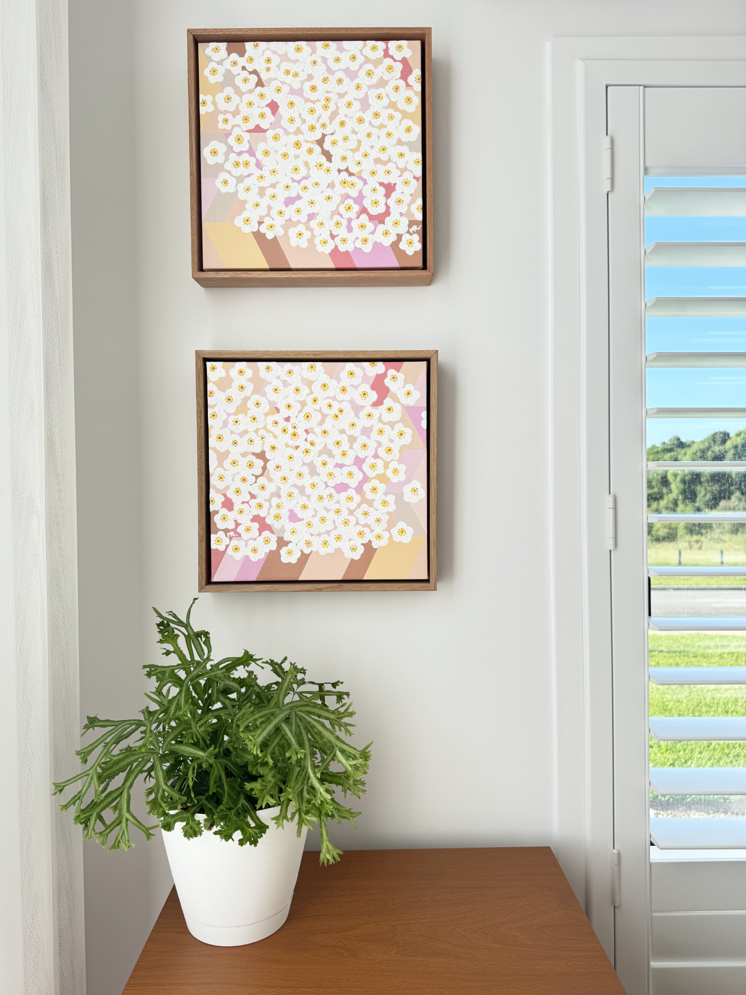 Min Ray Minimalist Flowers Interior Cherry Blossom 2&3 With Plant