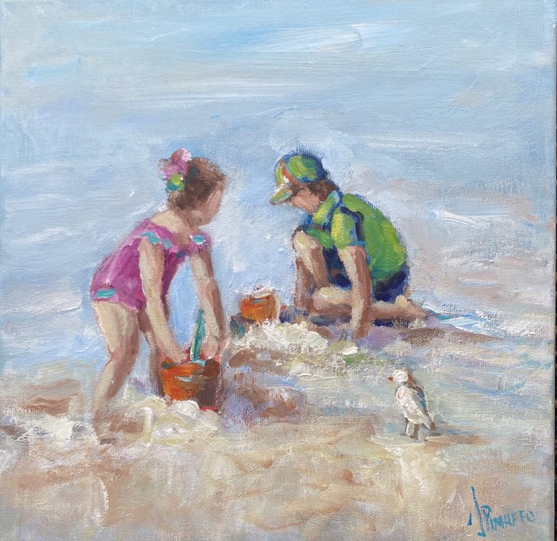 Children playing at the beach