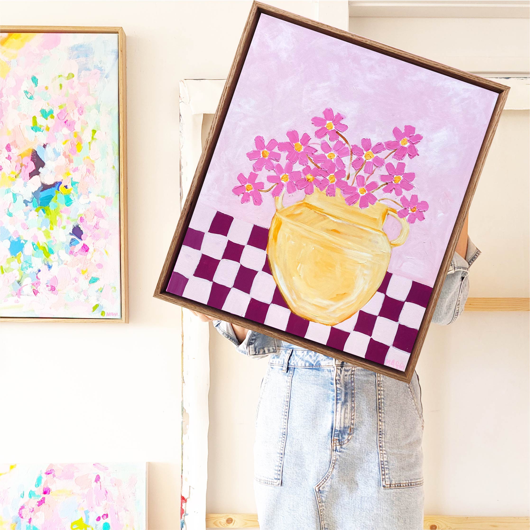 Pink Daisies In Urn Maggimaggimaggi