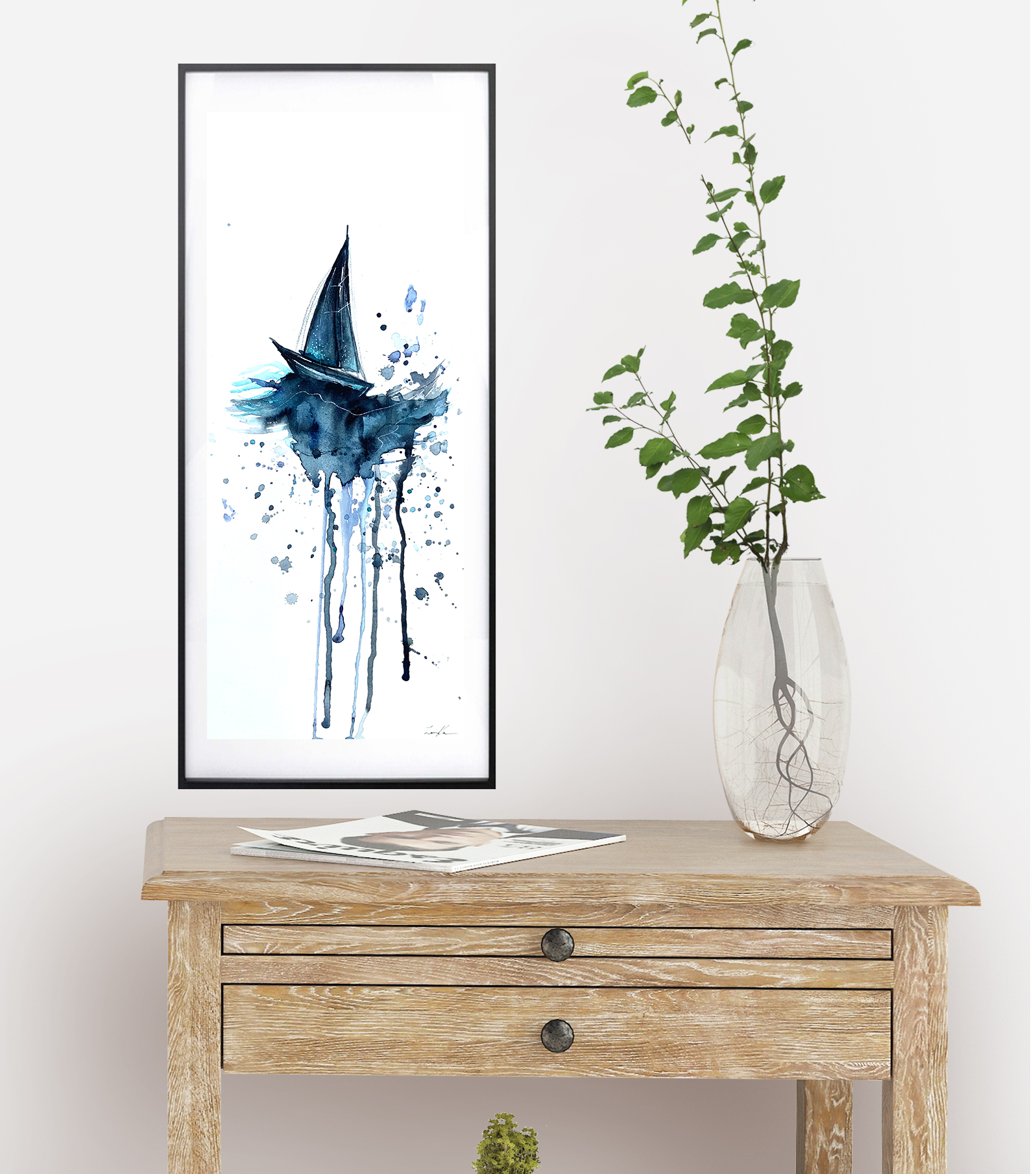 Leni Kae Sailing Watecolour Art V2 Framed