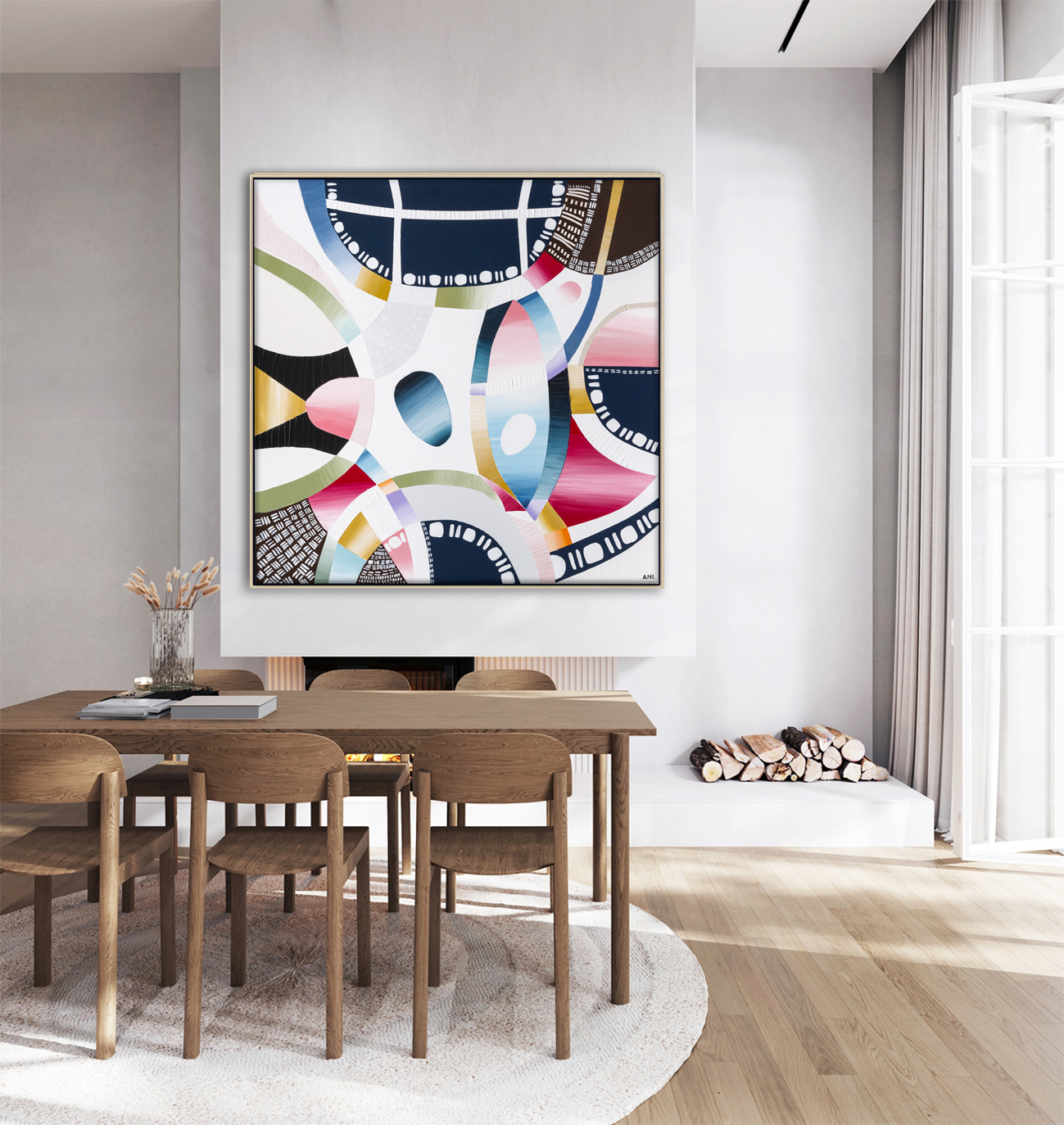 Poster Frame Mockup In Stylish Beige Living Room Interior, 3d Re