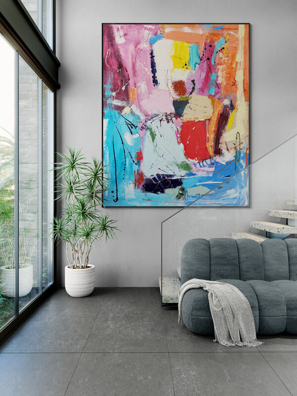 Large Modern Living Area With A Staircase (5)