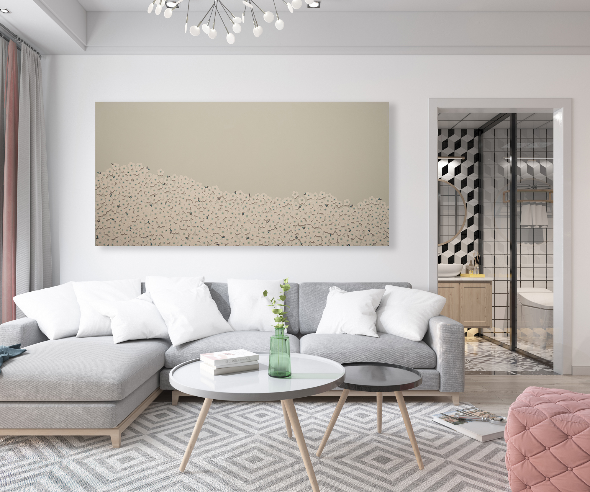 Min Ray Minimalist Flowers Interior Cherry Blossom 8 Insitu3