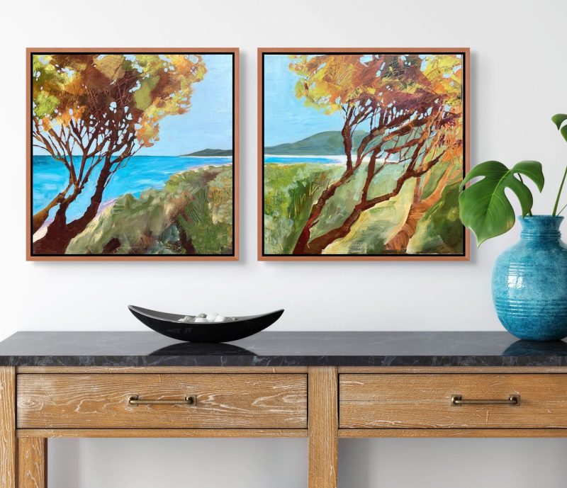 Intertwined Land and Sea Diptych