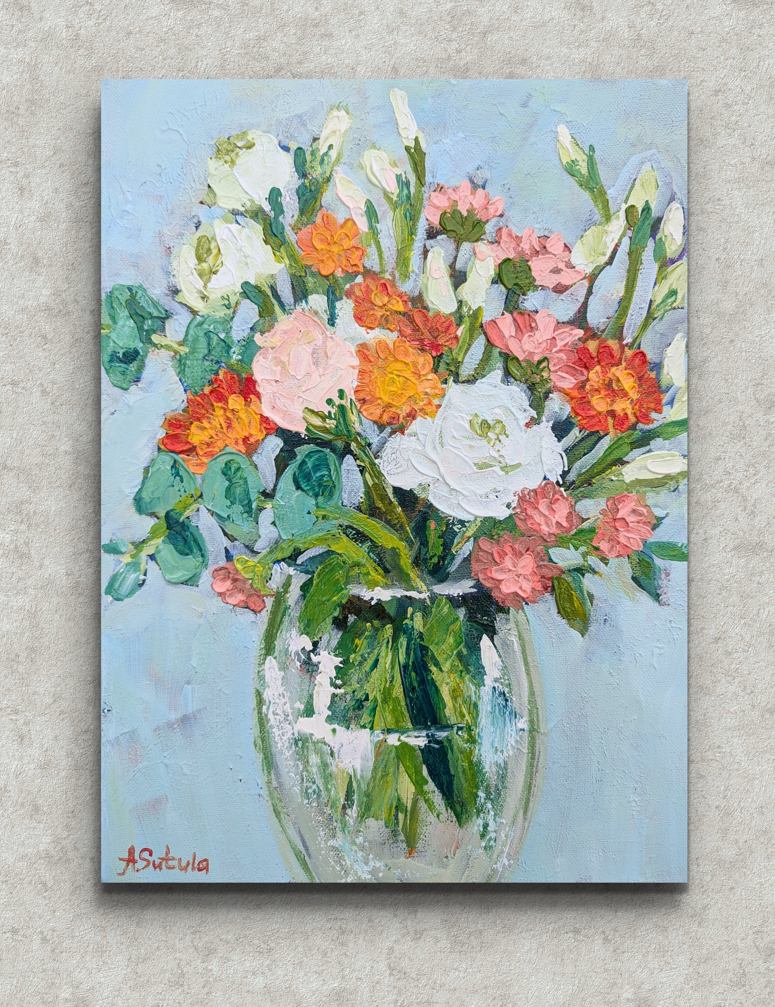 Joyful Garden Blooms Acrylic Painting