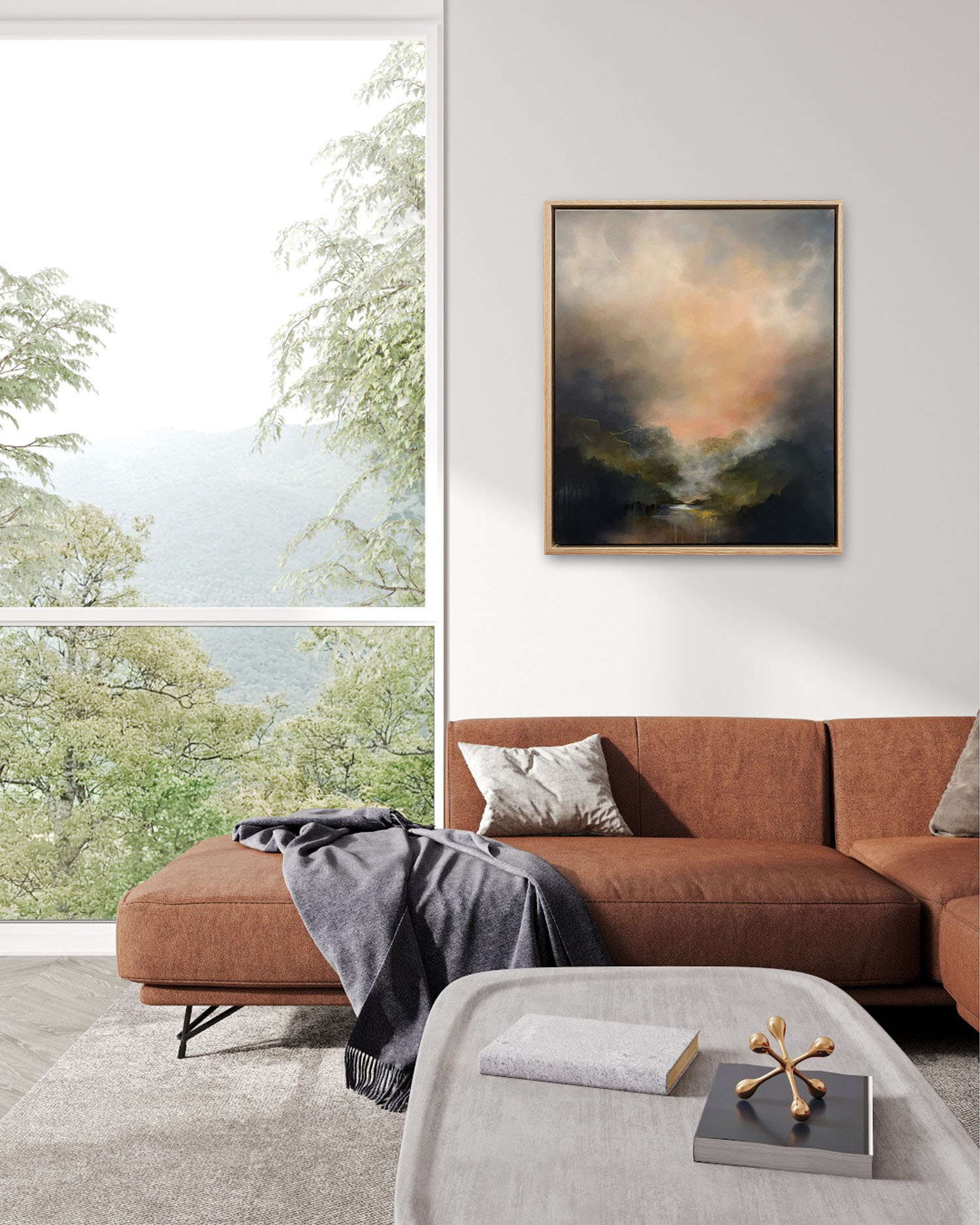 Cradled In The Arms Of Mountains Next To Window