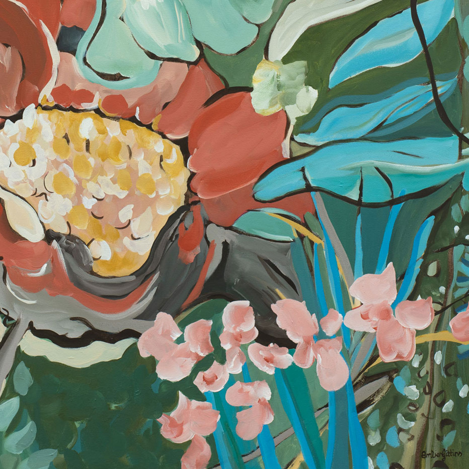 Australian Wildflowers 2 Original Art By Amber Gittins Signature