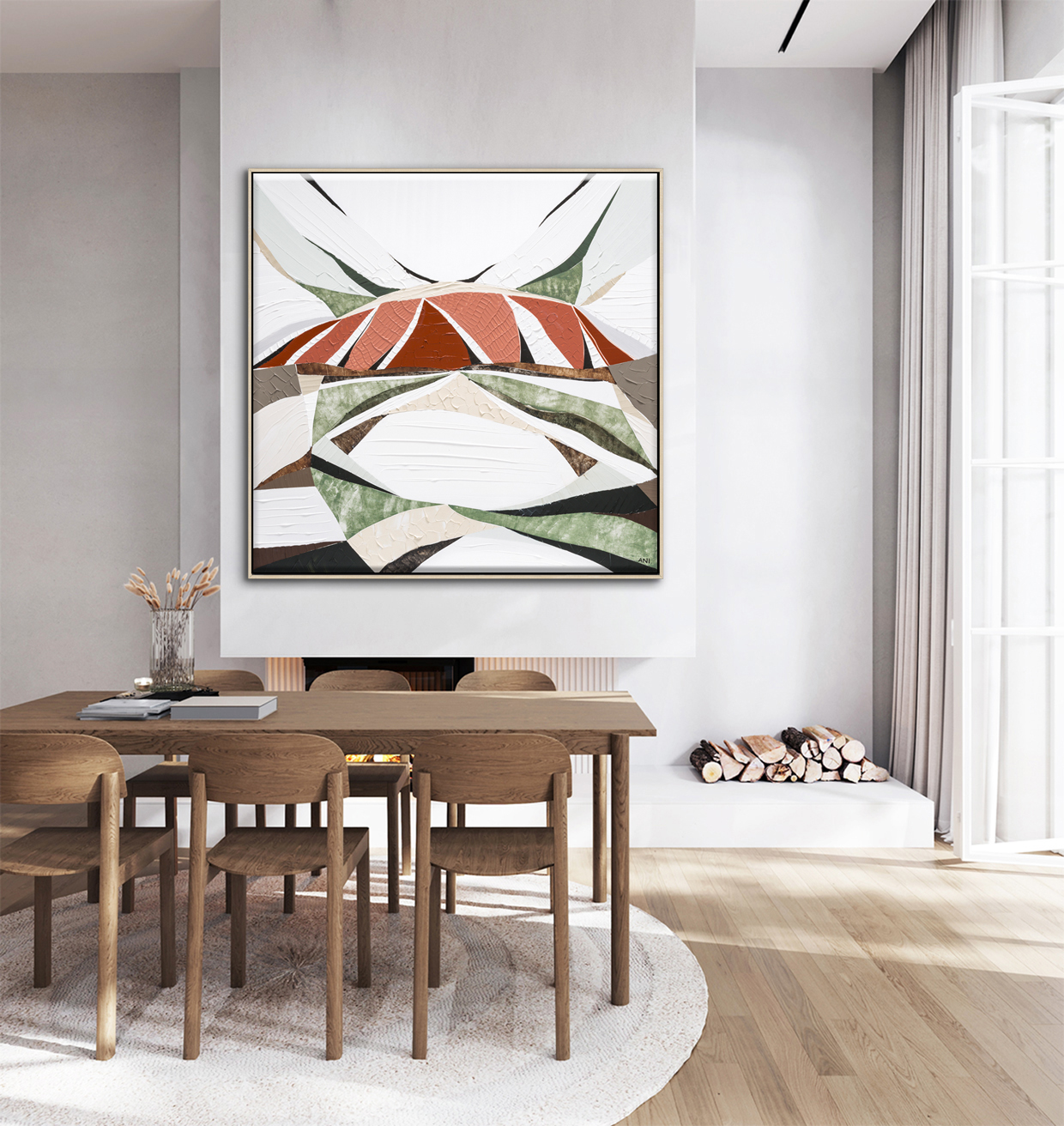 Poster Frame Mockup In Stylish Beige Living Room Interior, 3d Re