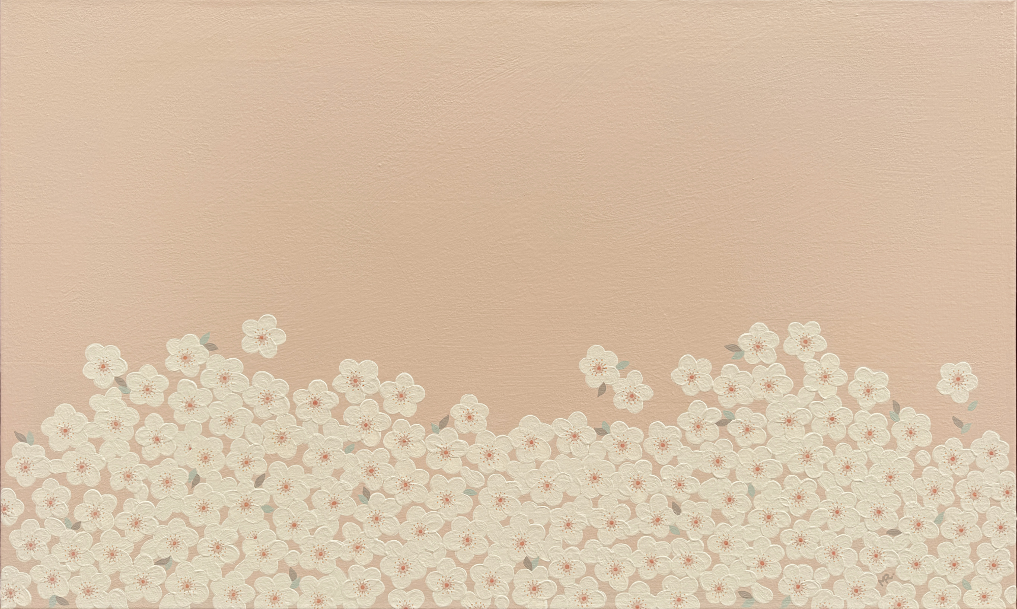 Min Ray Minimalist Flowers Interior Quiet Bloom Soft Sugar No Frame