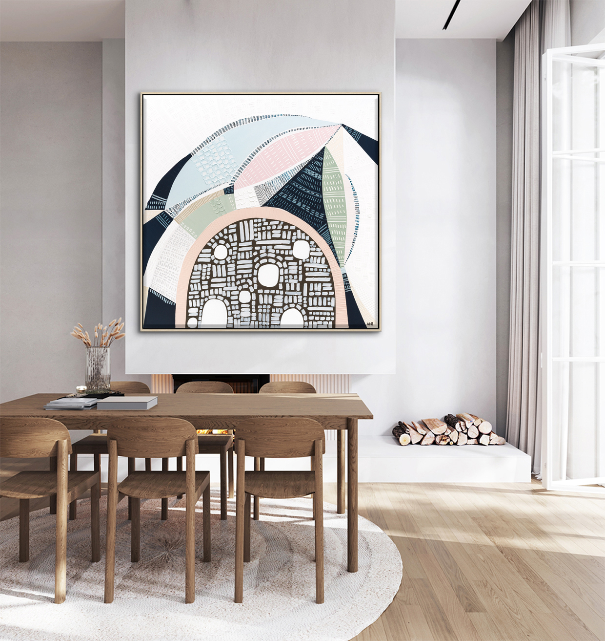 Poster Frame Mockup In Stylish Beige Living Room Interior, 3d Re