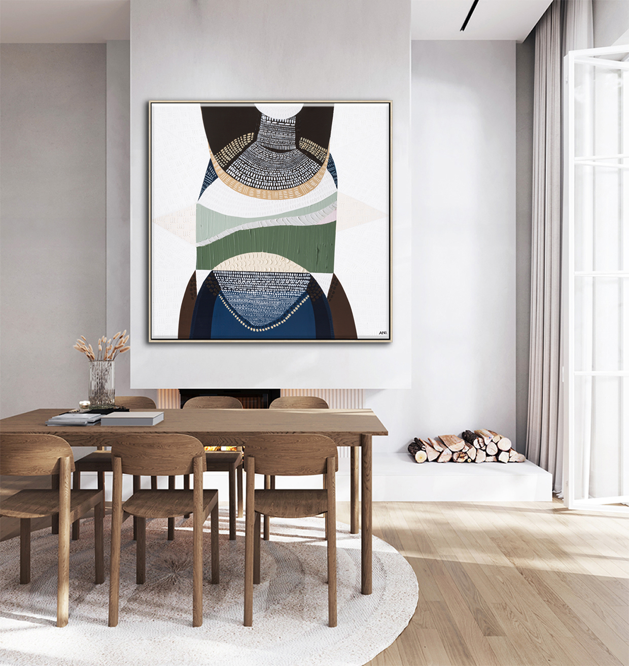 Poster Frame Mockup In Stylish Beige Living Room Interior, 3d Re