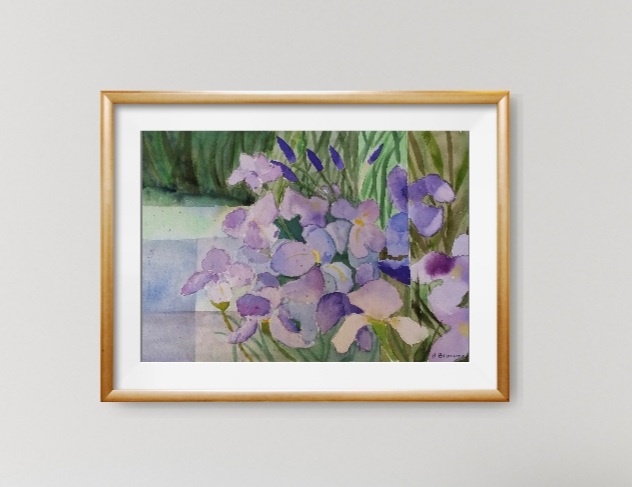 Blue Iris In A Frame