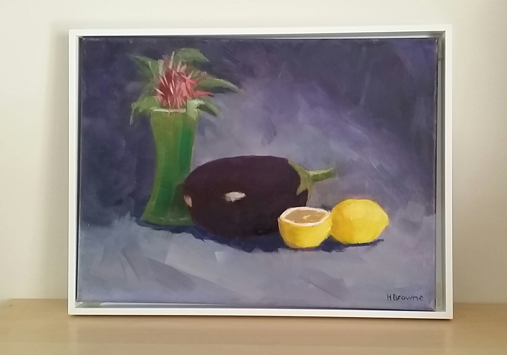 Aubergine With Lemons Framed