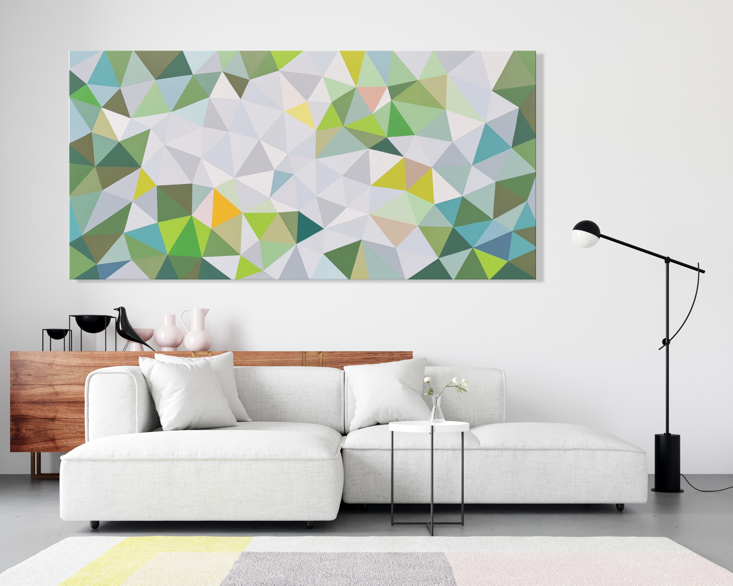 Min Ray Crabapple Blossom Geometric Abstract Hard Edge 458