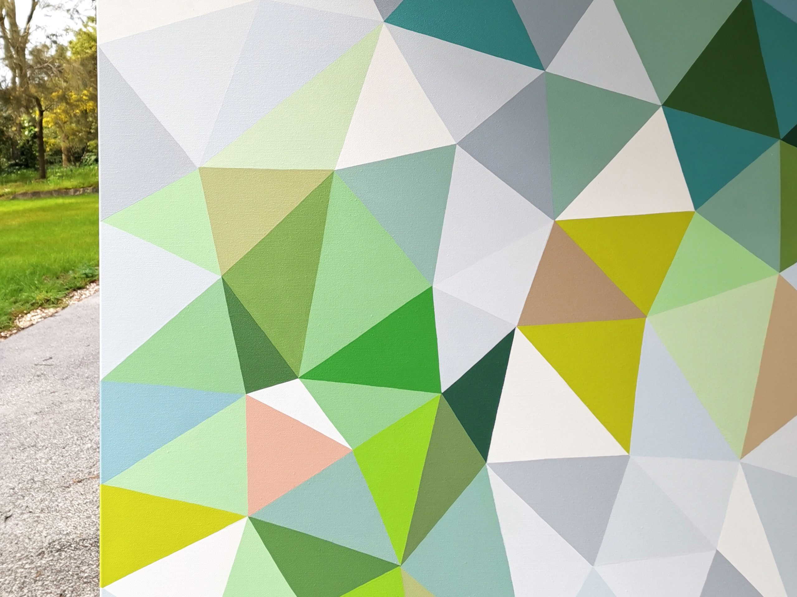 Min Ray Crabapple Blossom Geometric Abstract Hard Edge Details