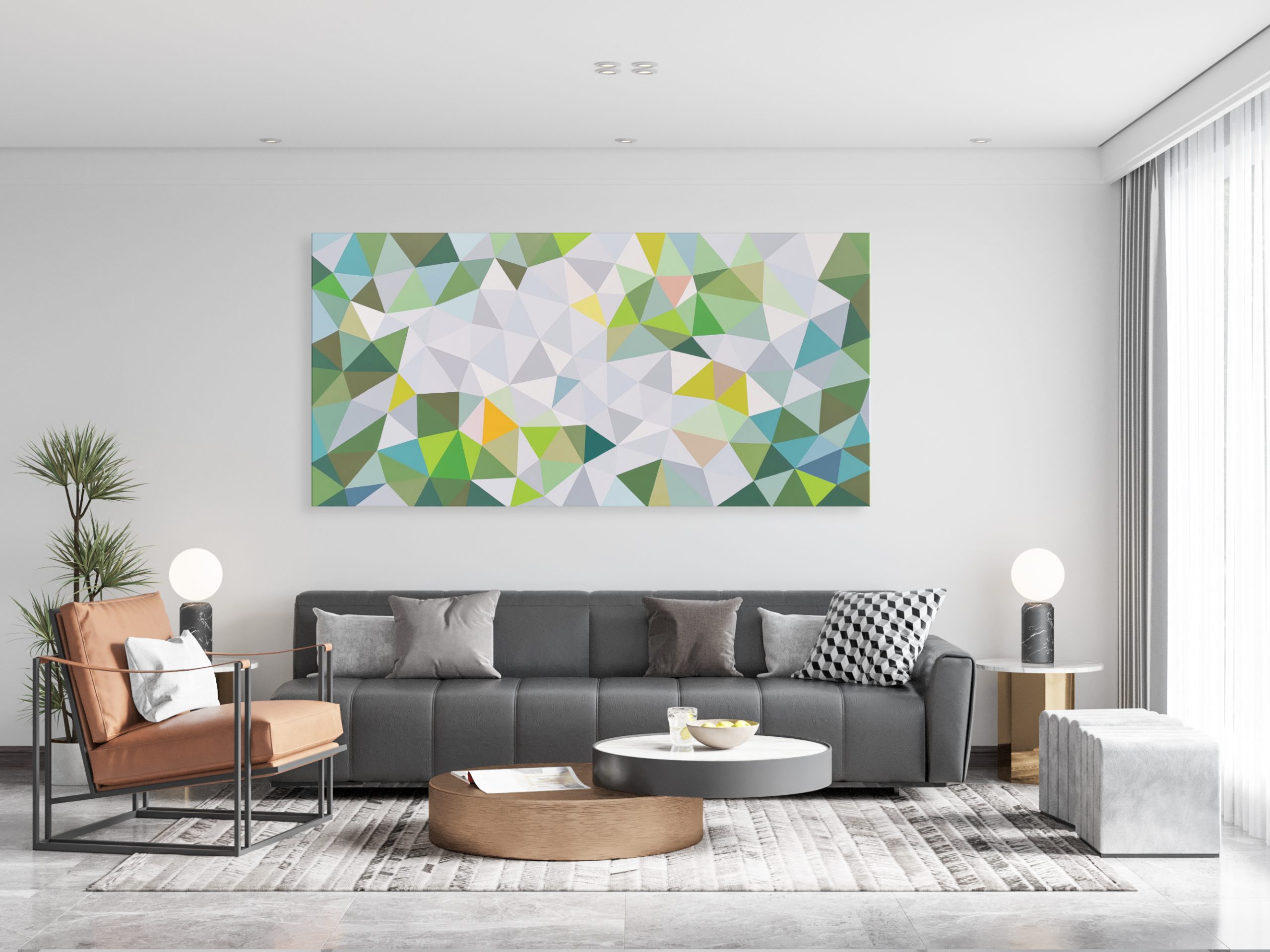 Min Ray Crabapple Blossom Geometric Abstract Hard Edge Insitu 6