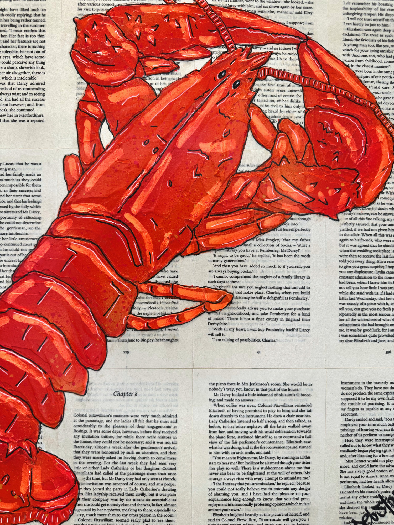 Lobster Dinner Orange 2 Urban Pop Art Deborah Lang Art Debstar Canvas 3