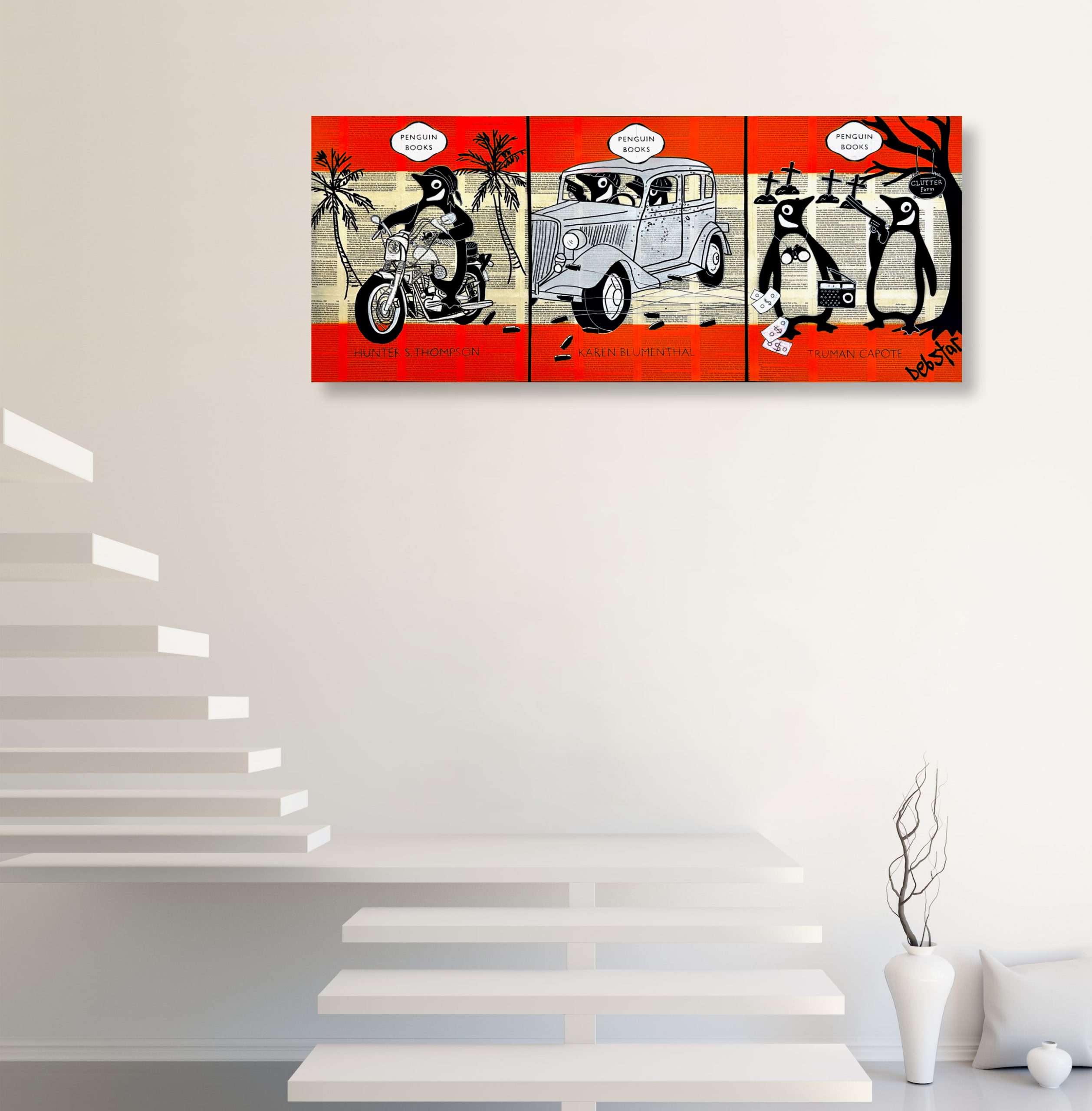 Penguin Books The True Crime Trilogy Pop Art Deborah Lang Debstar Art Urban Canvas 9