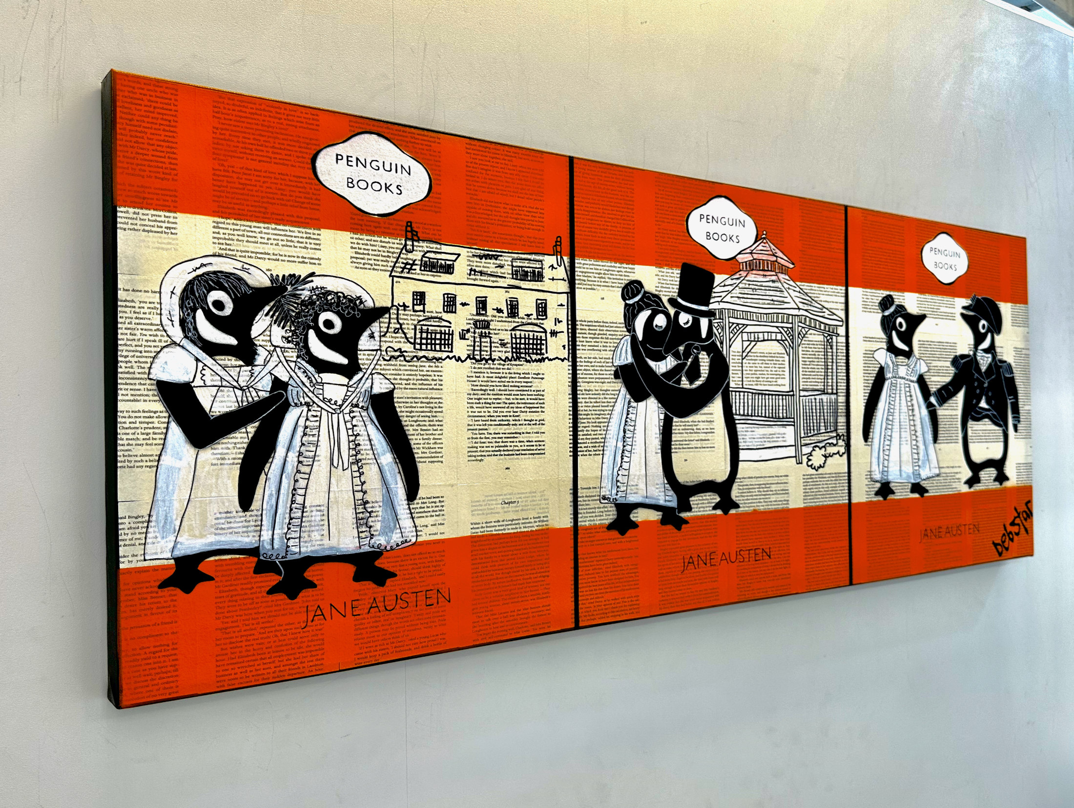 Penguin Books The Jane Austen Trilogy Pop Art Deborah Lang Debstar Art Urban Canvas 3