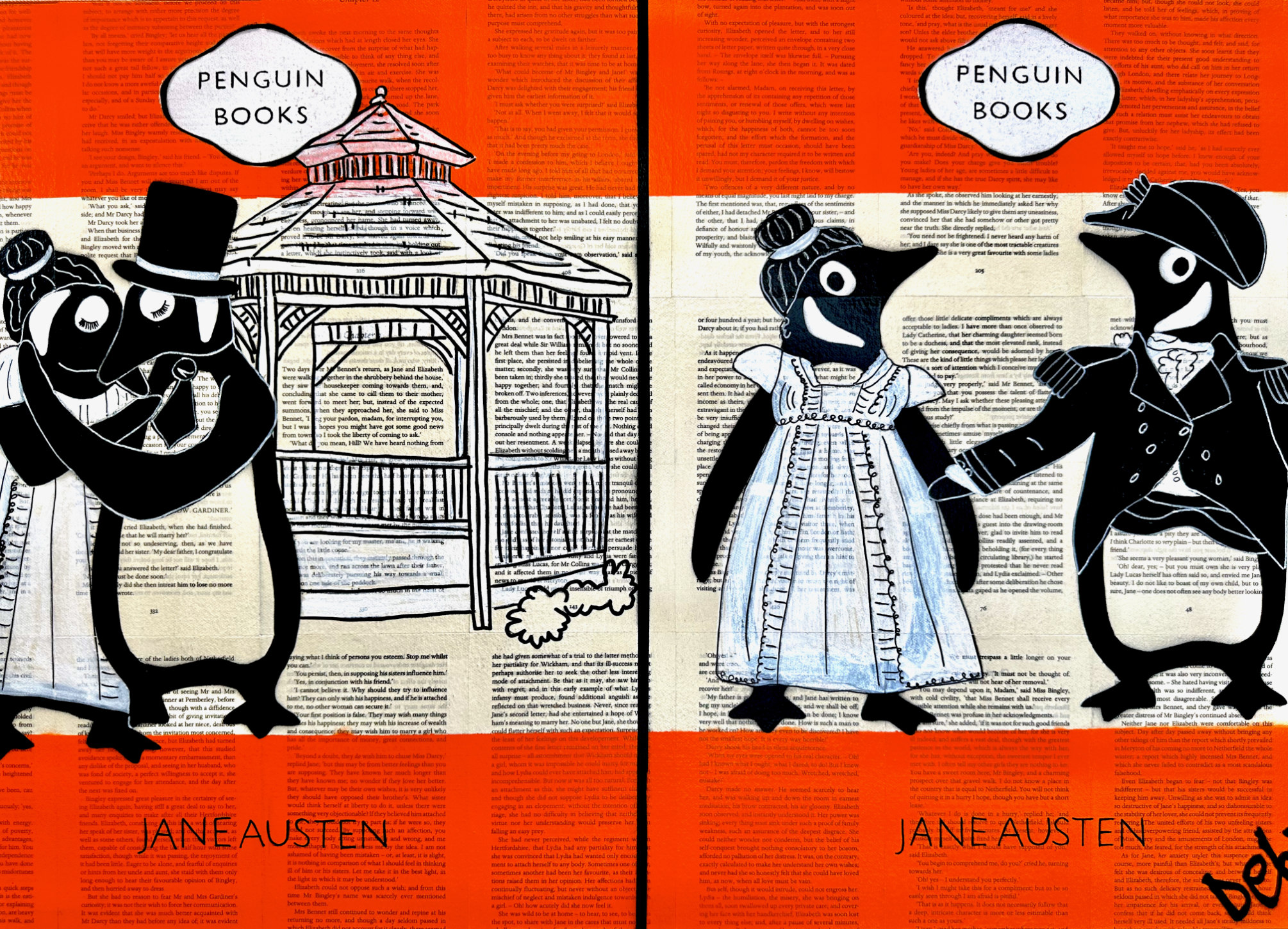 Penguin Books The Jane Austen Trilogy Pop Art Deborah Lang Debstar Art Urban Canvas 5