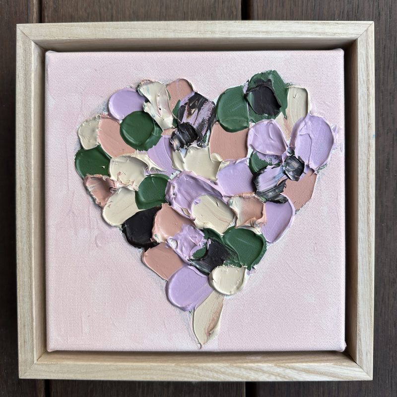 Valentine’s Day Pink Petal Love Heart – framed