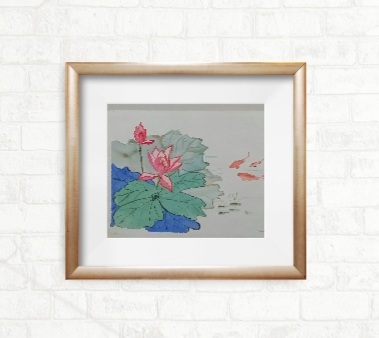 Chinese Fishpond Framed