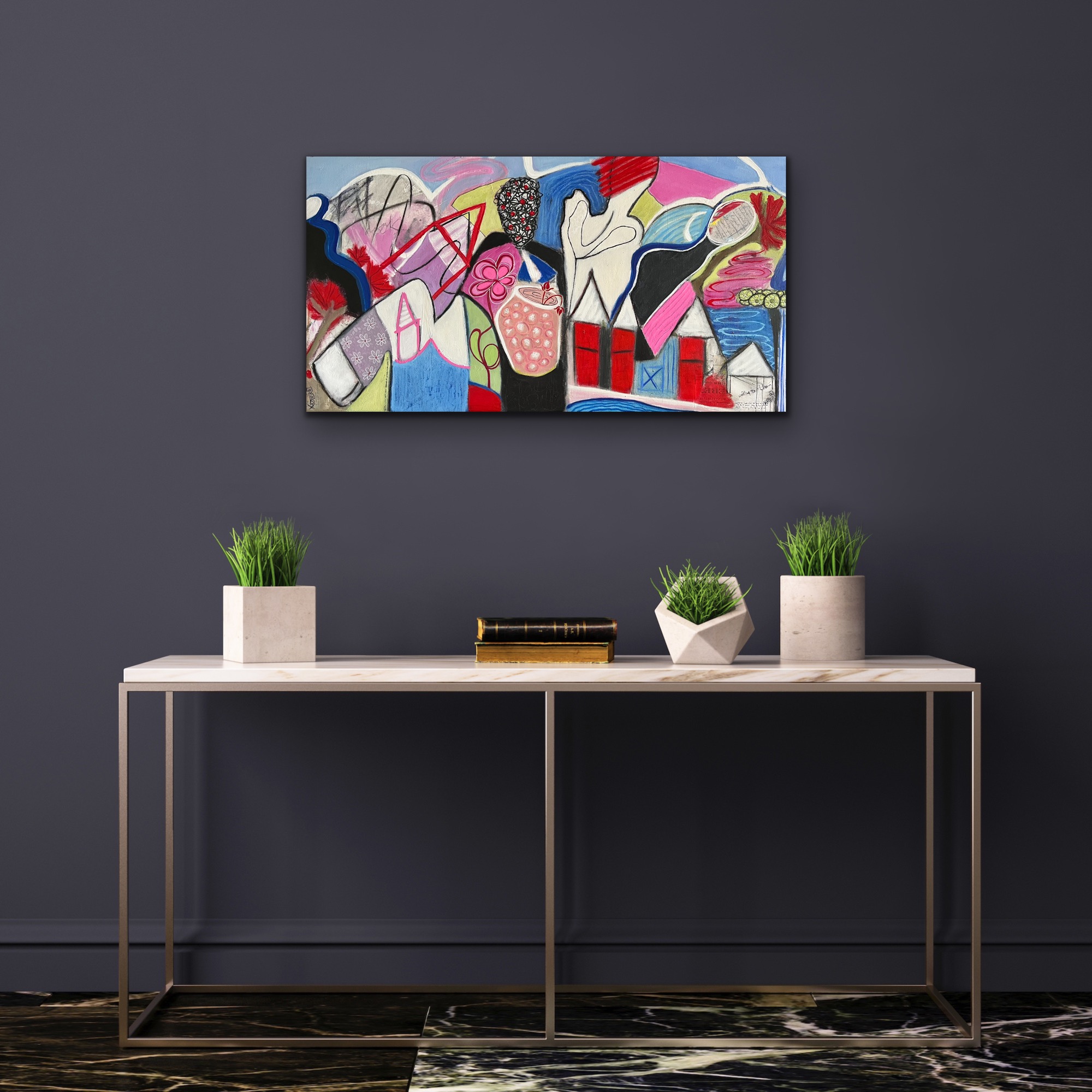 Waiting To Bloom Insitu Blue Wall