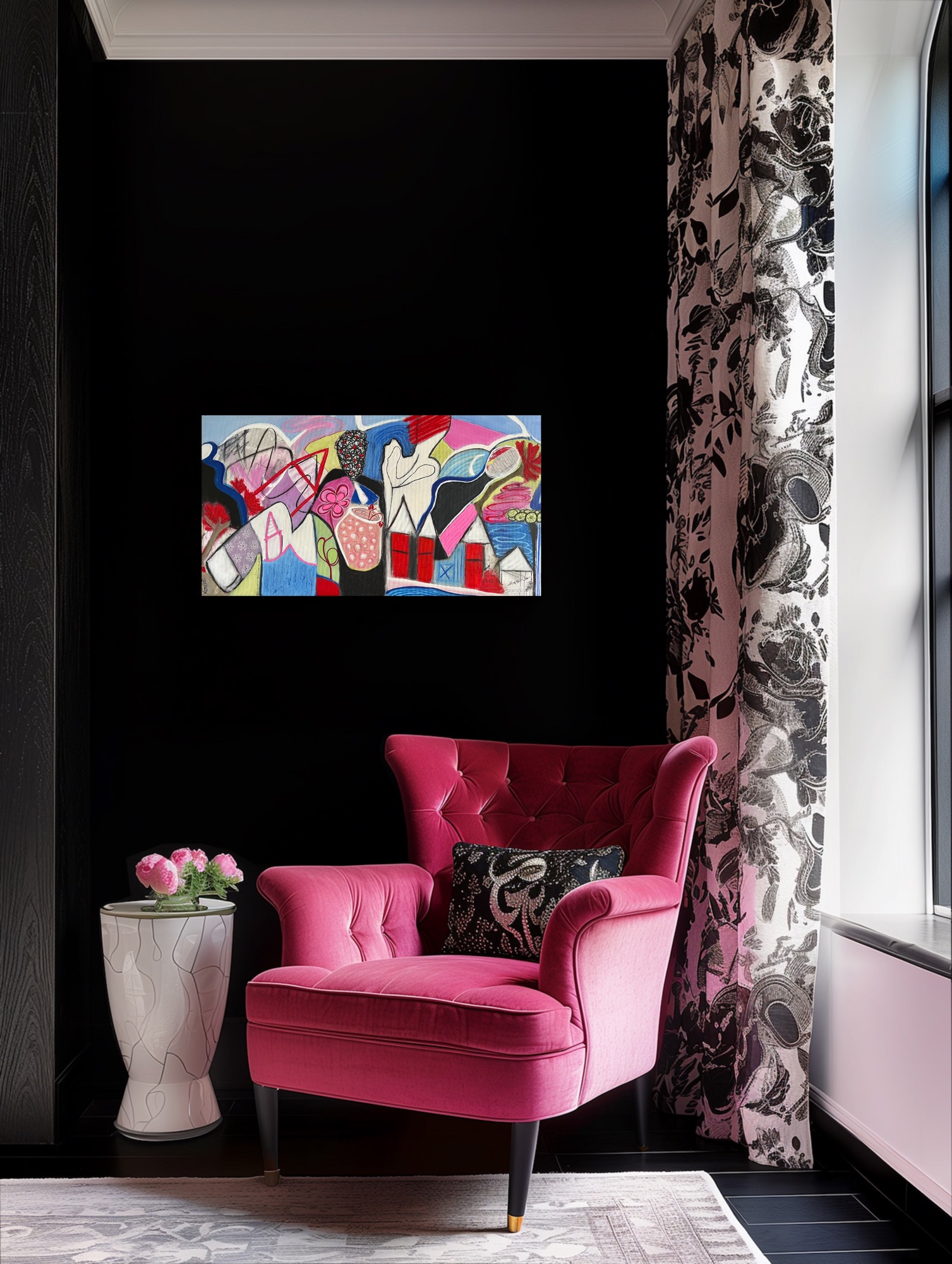 Waiting To Bloom Insitu Black Wall