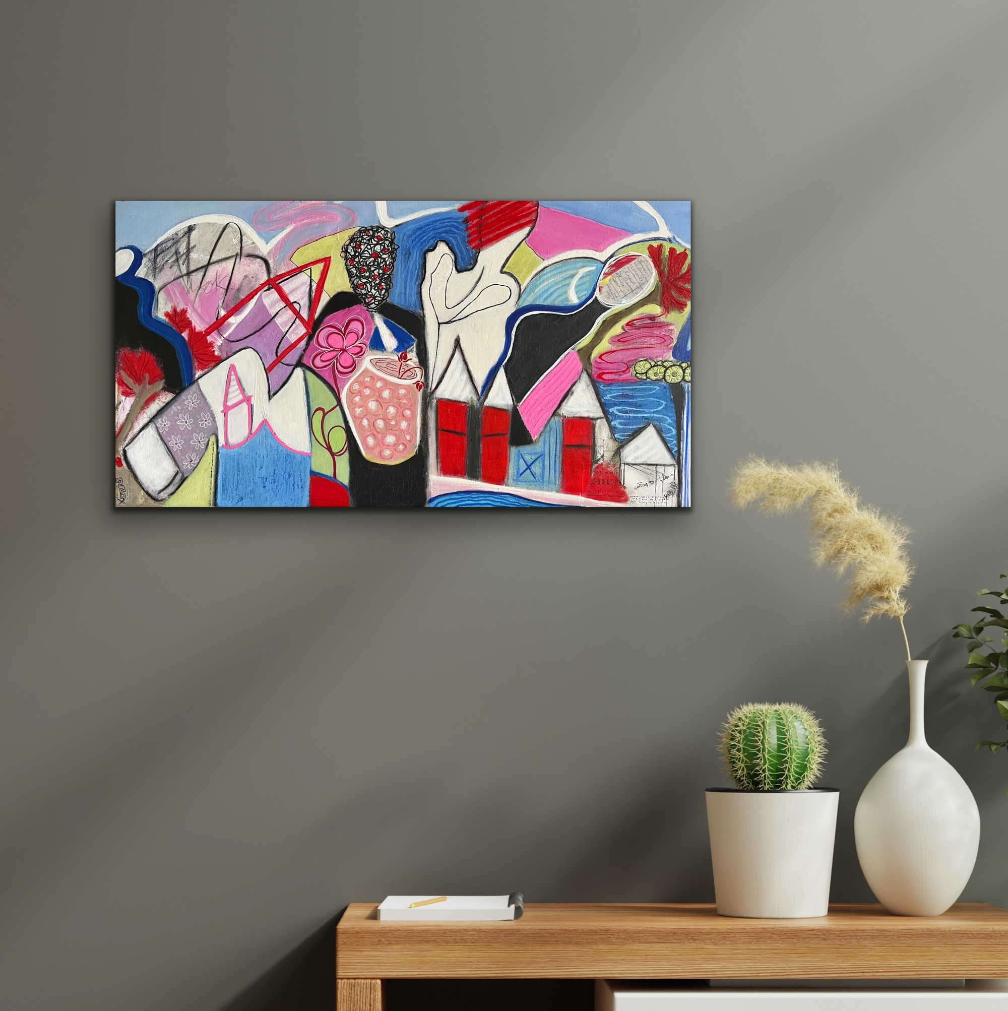 Waiting To Bloom Insitu Grey Wall