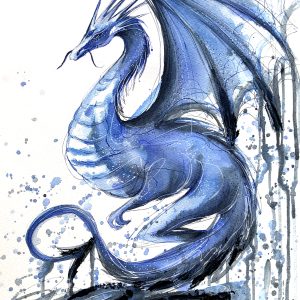 Leni Kae Watercolour Blue Dragon 120px