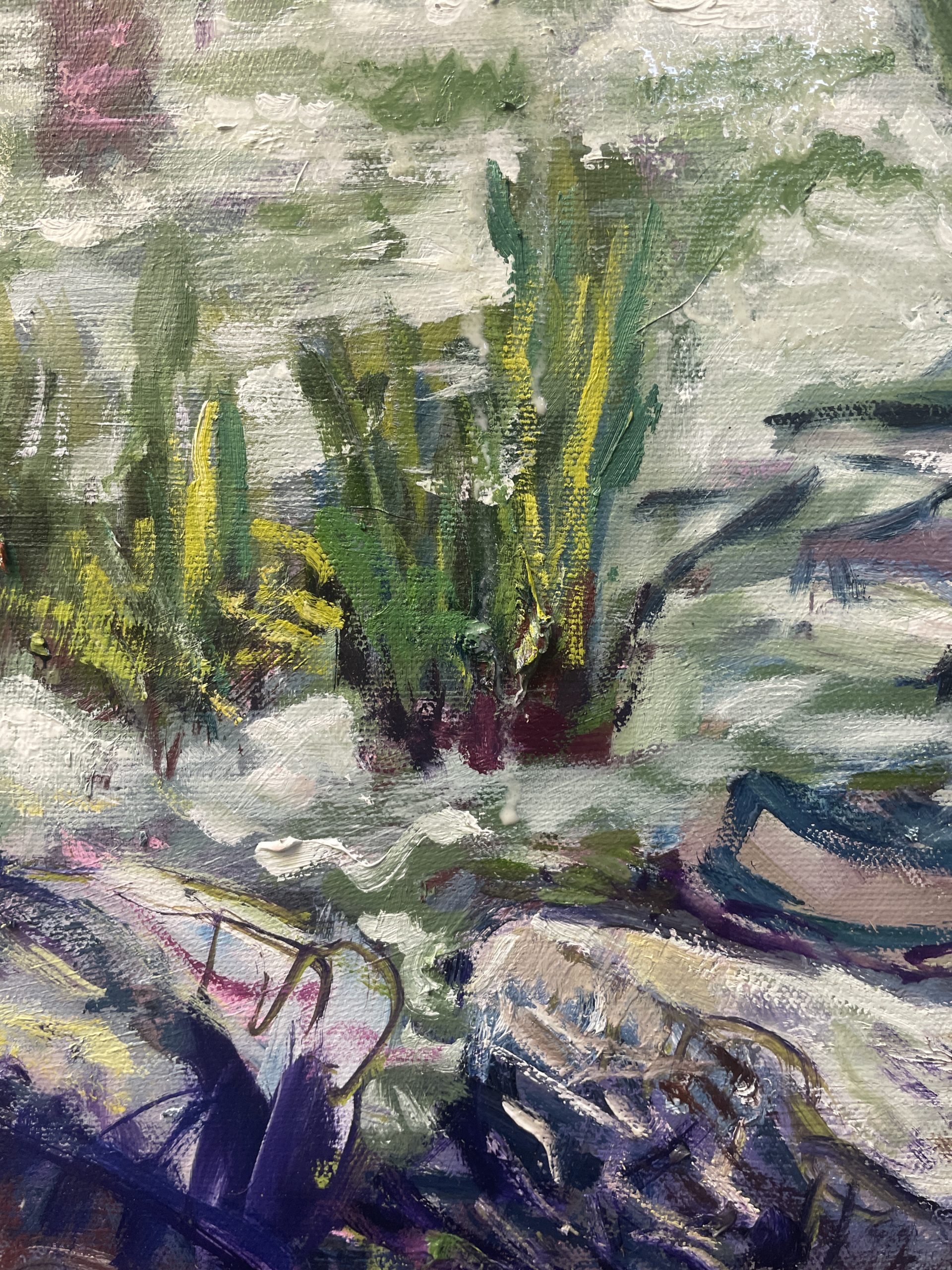 Gum Trees Lining The Creek Closeup 2