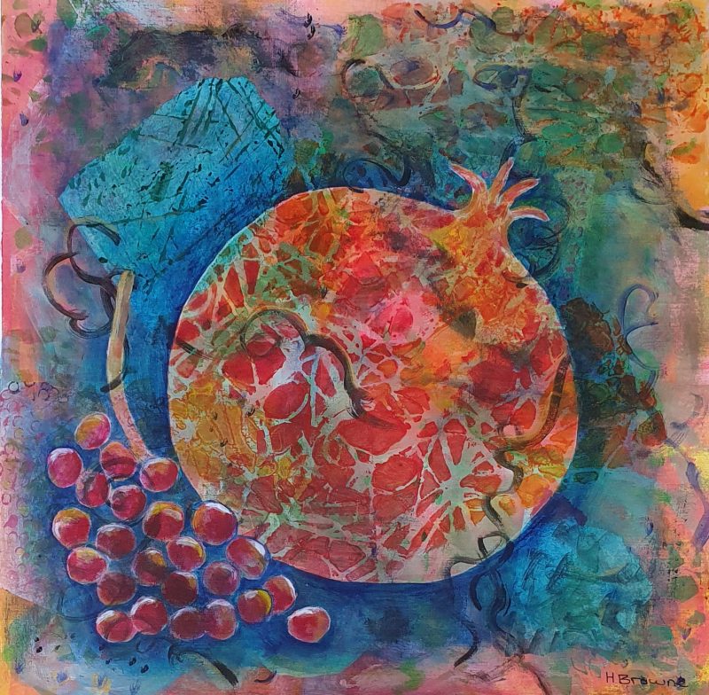 Pomegranate and Grapes SOLD