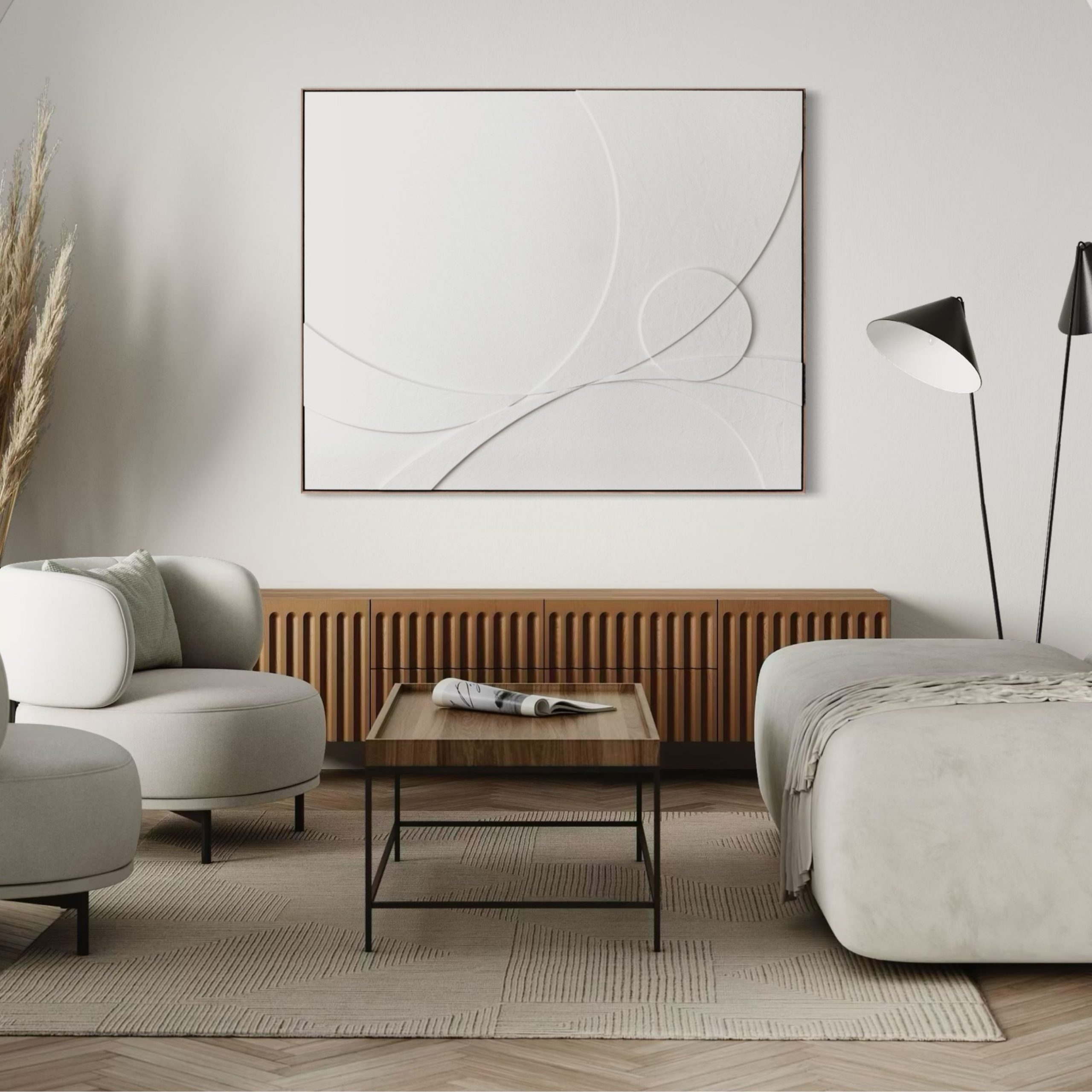 Twilight Ltd Edition Sureen Gouws Art Wall Sculpture Minimalistic Texture Natural White Setting 3