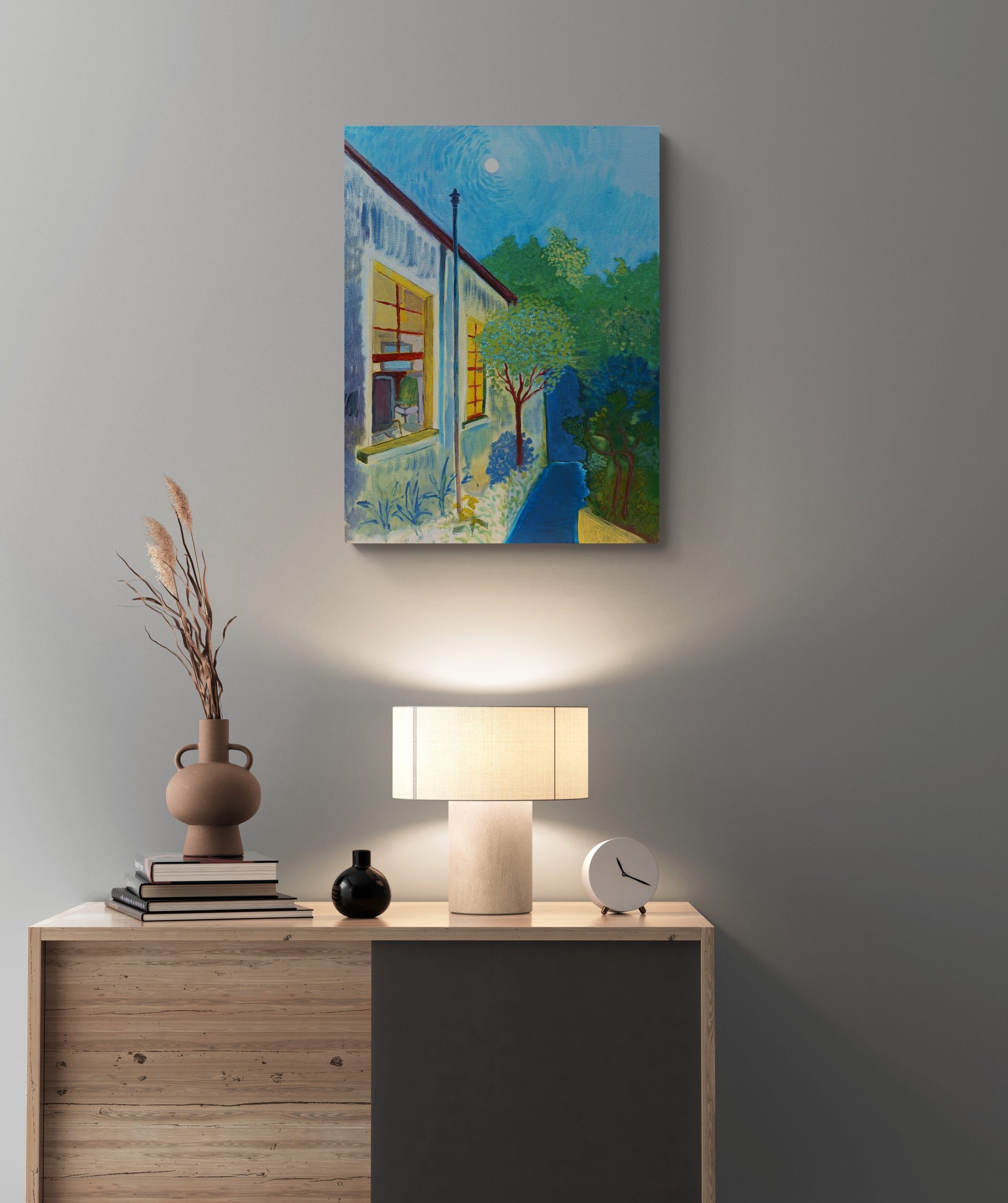 Hallway With Tall Cabinet And Lamp (1)